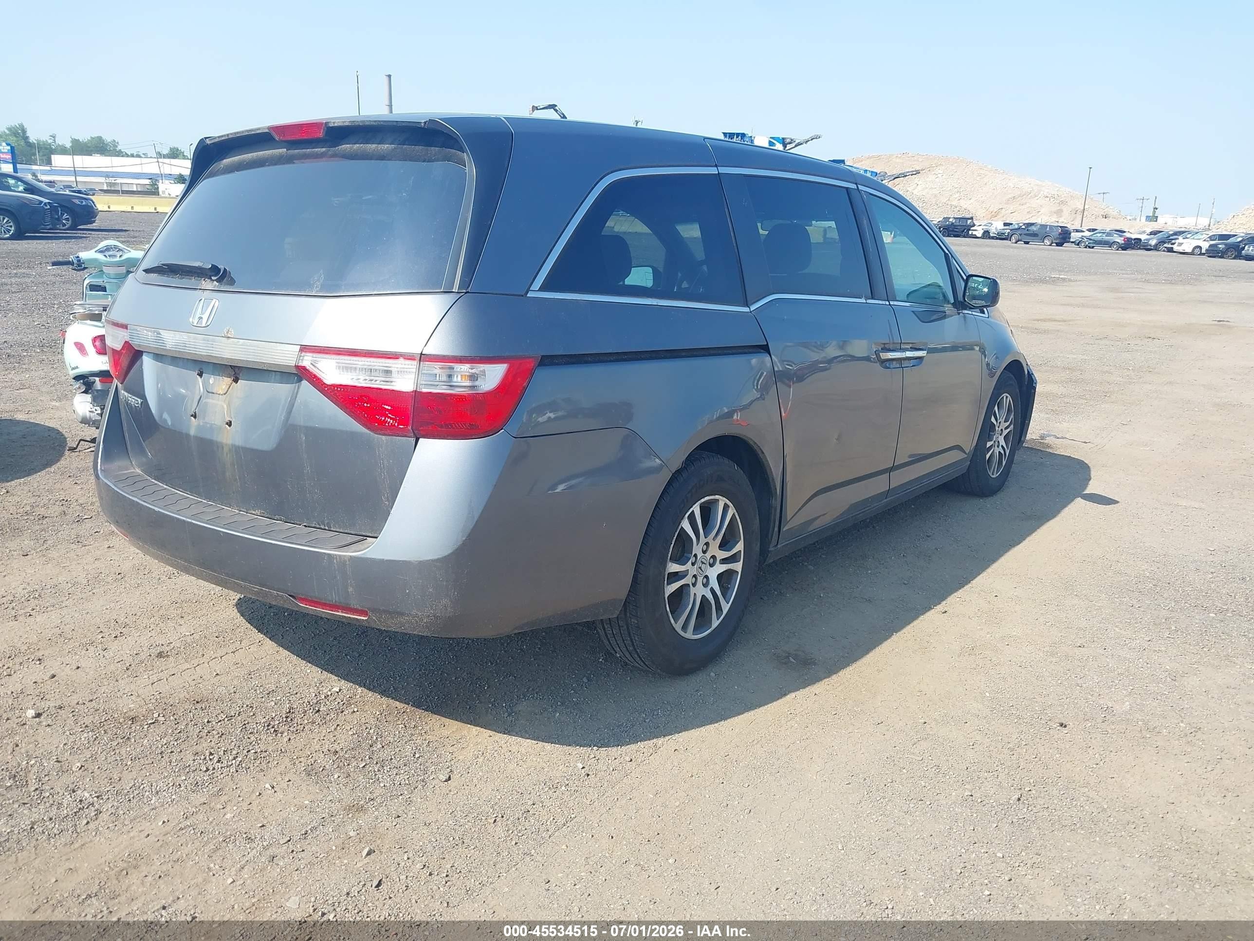 2011 Honda Odyssey Ex Gray vin: 5FNRL5H40BB003956