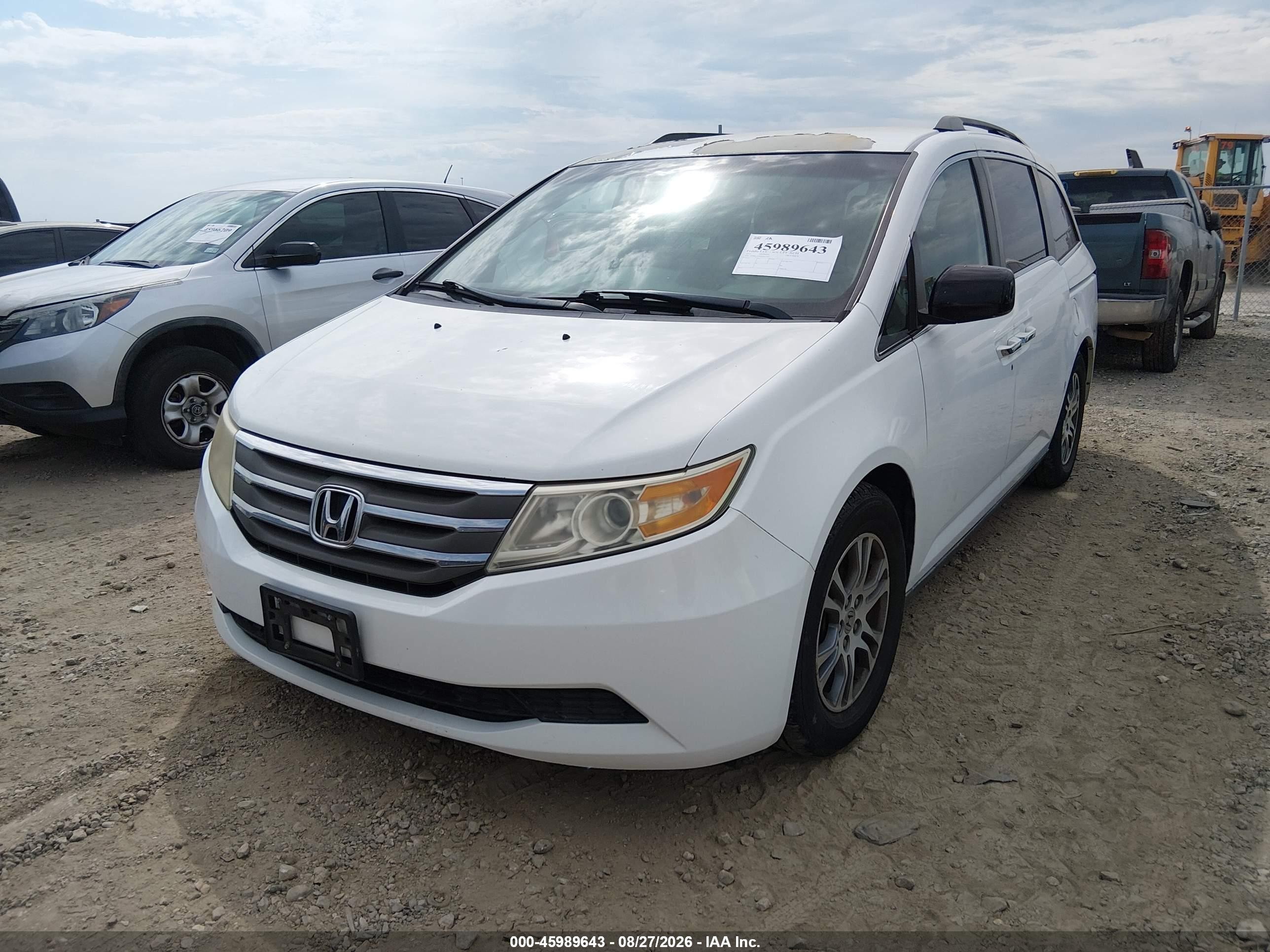2011 Honda Odyssey Ex White vin: 5FNRL5H40BB067785