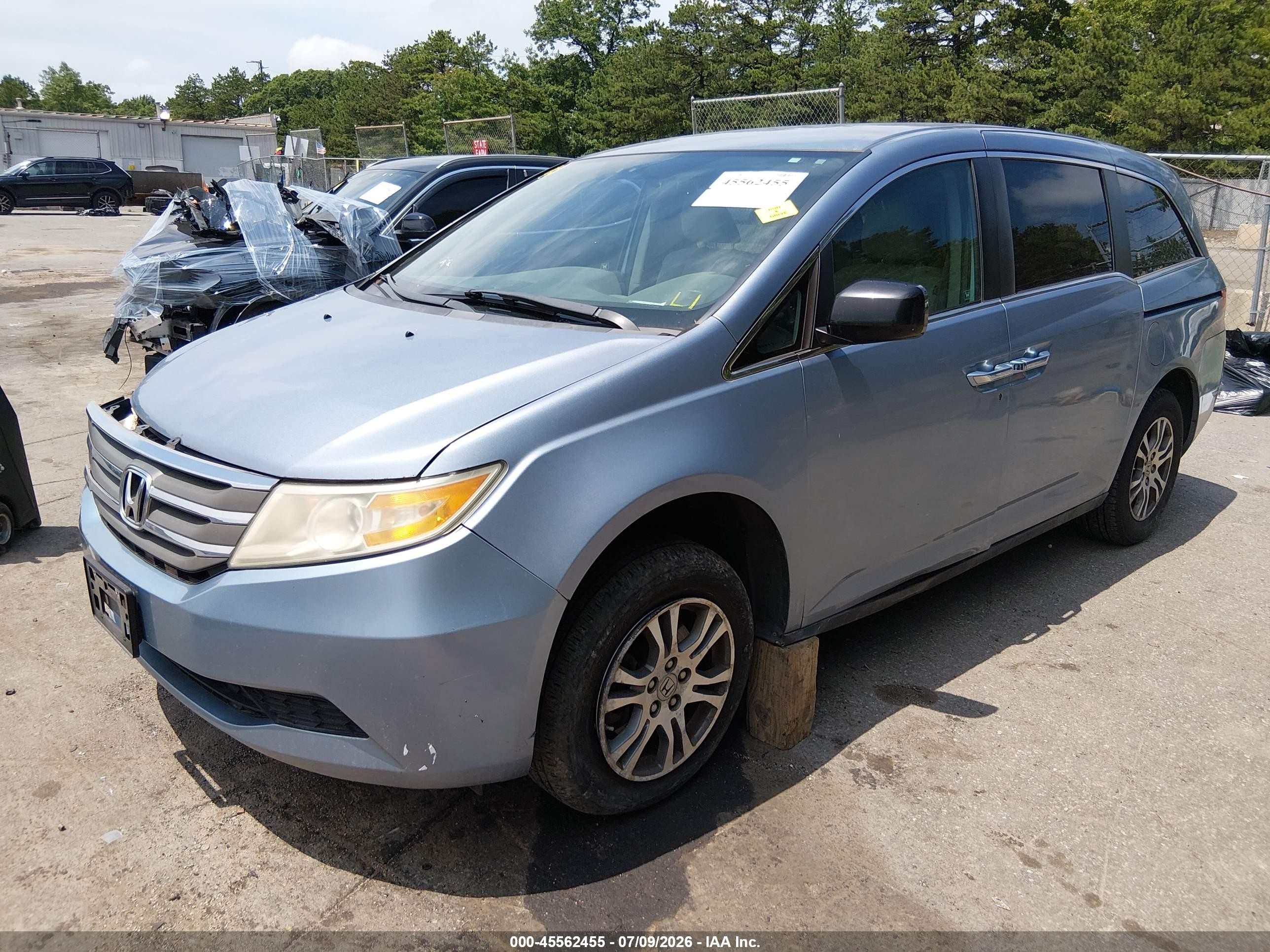 2011 Honda Odyssey Ex Blue vin: 5FNRL5H40BB075398