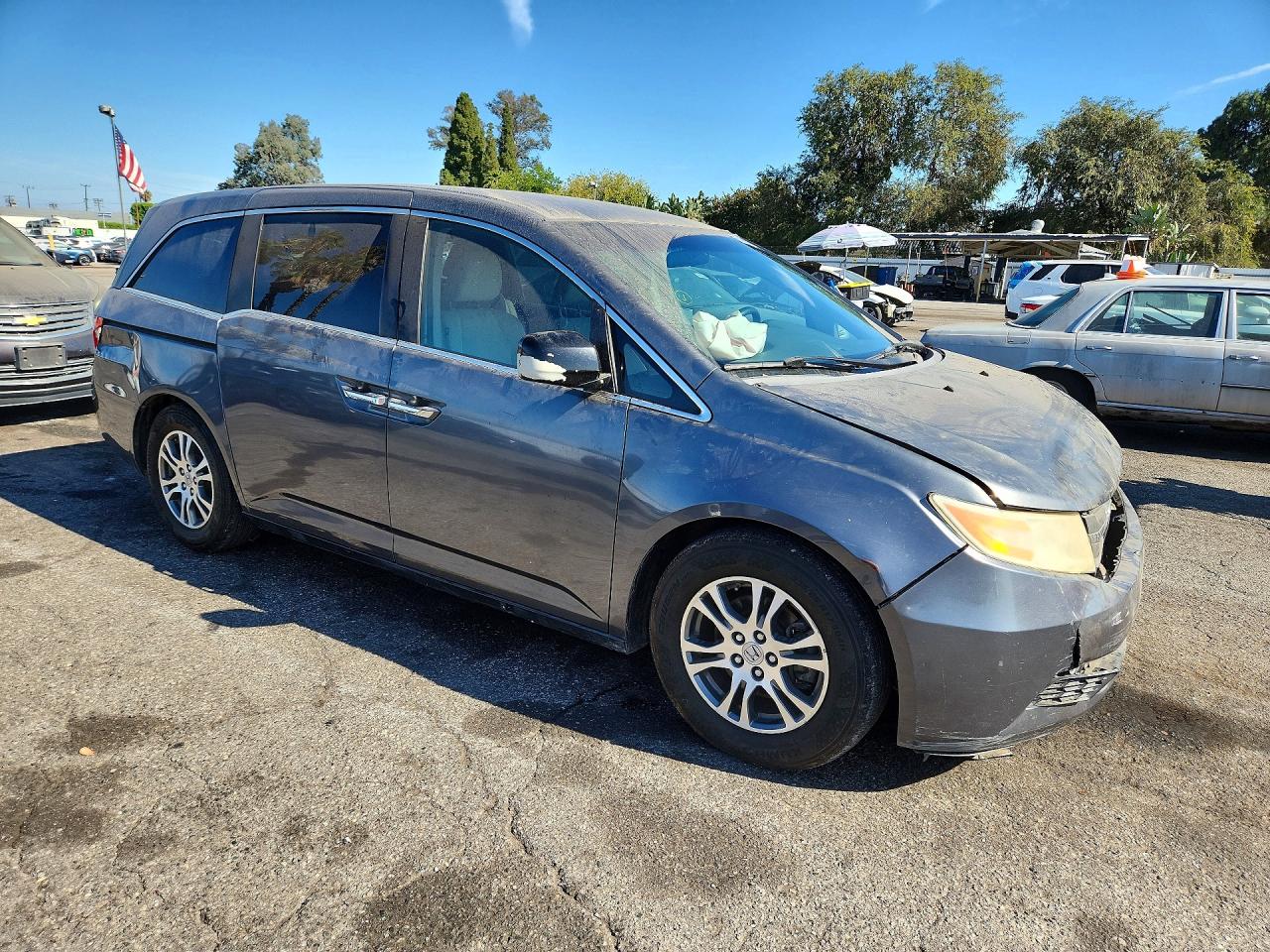 2013 Honda Odyssey Ex Gray vin: 5FNRL5H40DB012367