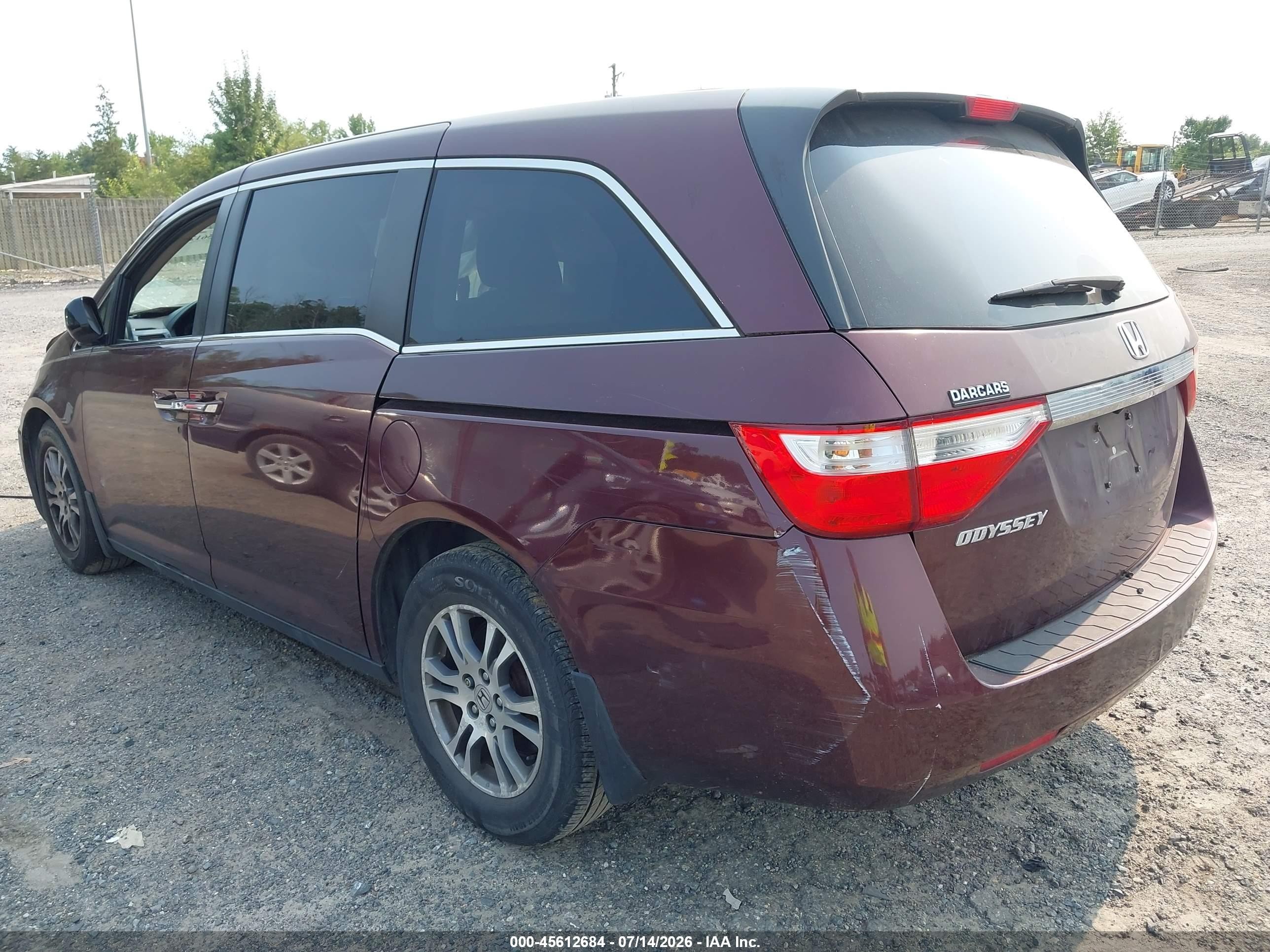 2013 Honda Odyssey Ex Burgundy vin: 5FNRL5H40DB054280