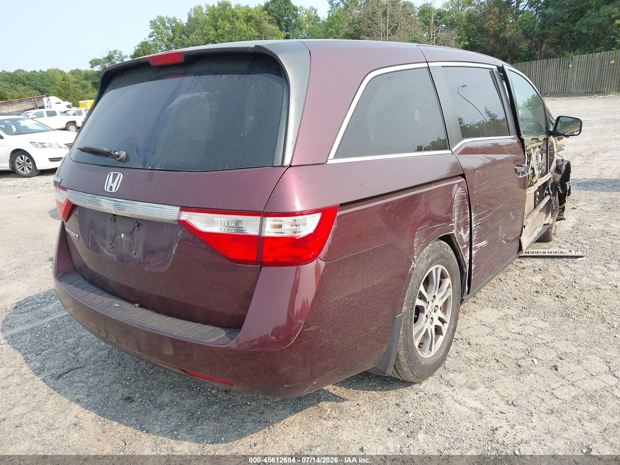 2013 Honda Odyssey Ex Burgundy vin: 5FNRL5H40DB054280