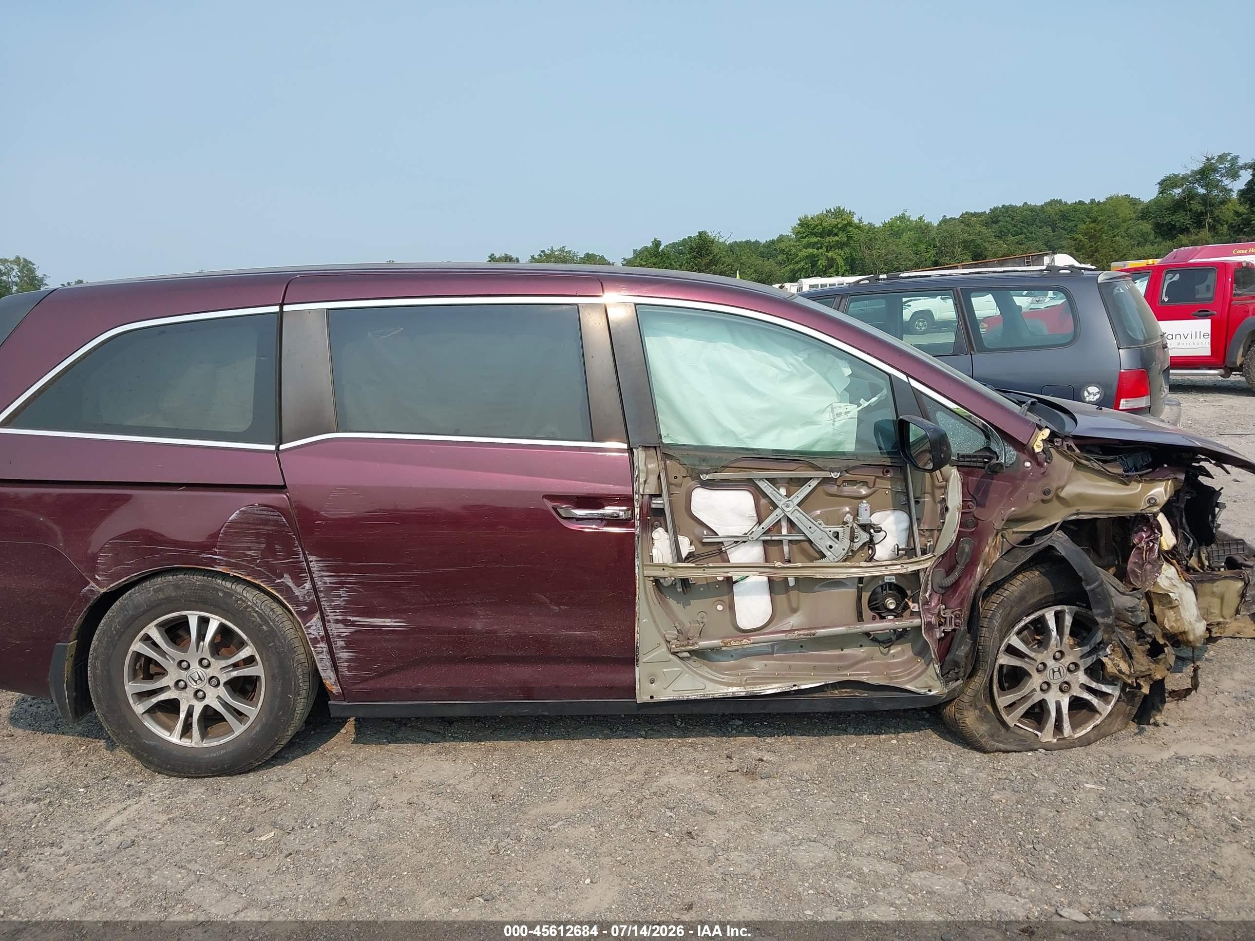 2013 Honda Odyssey Ex Burgundy vin: 5FNRL5H40DB054280