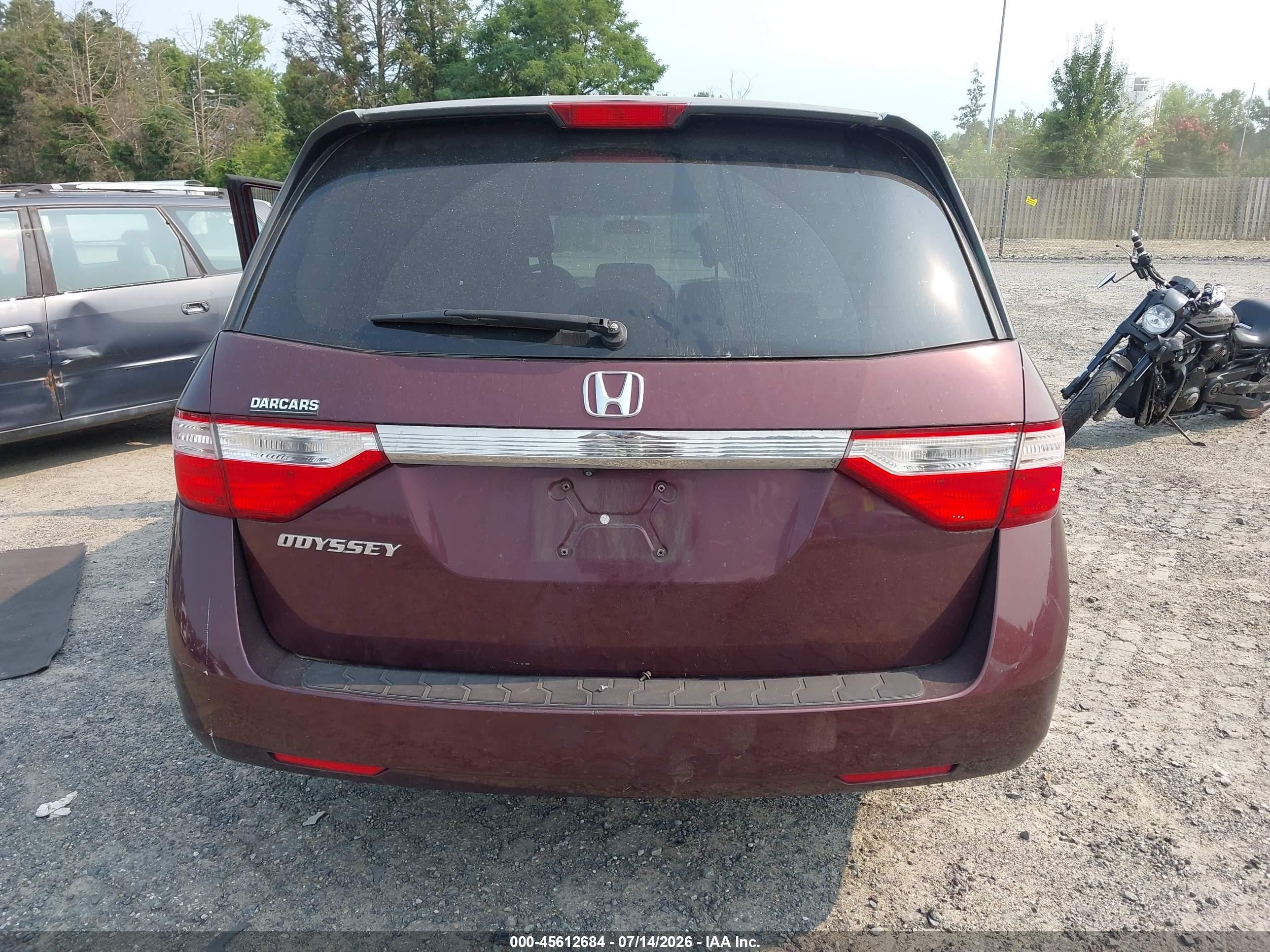 2013 Honda Odyssey Ex Burgundy vin: 5FNRL5H40DB054280
