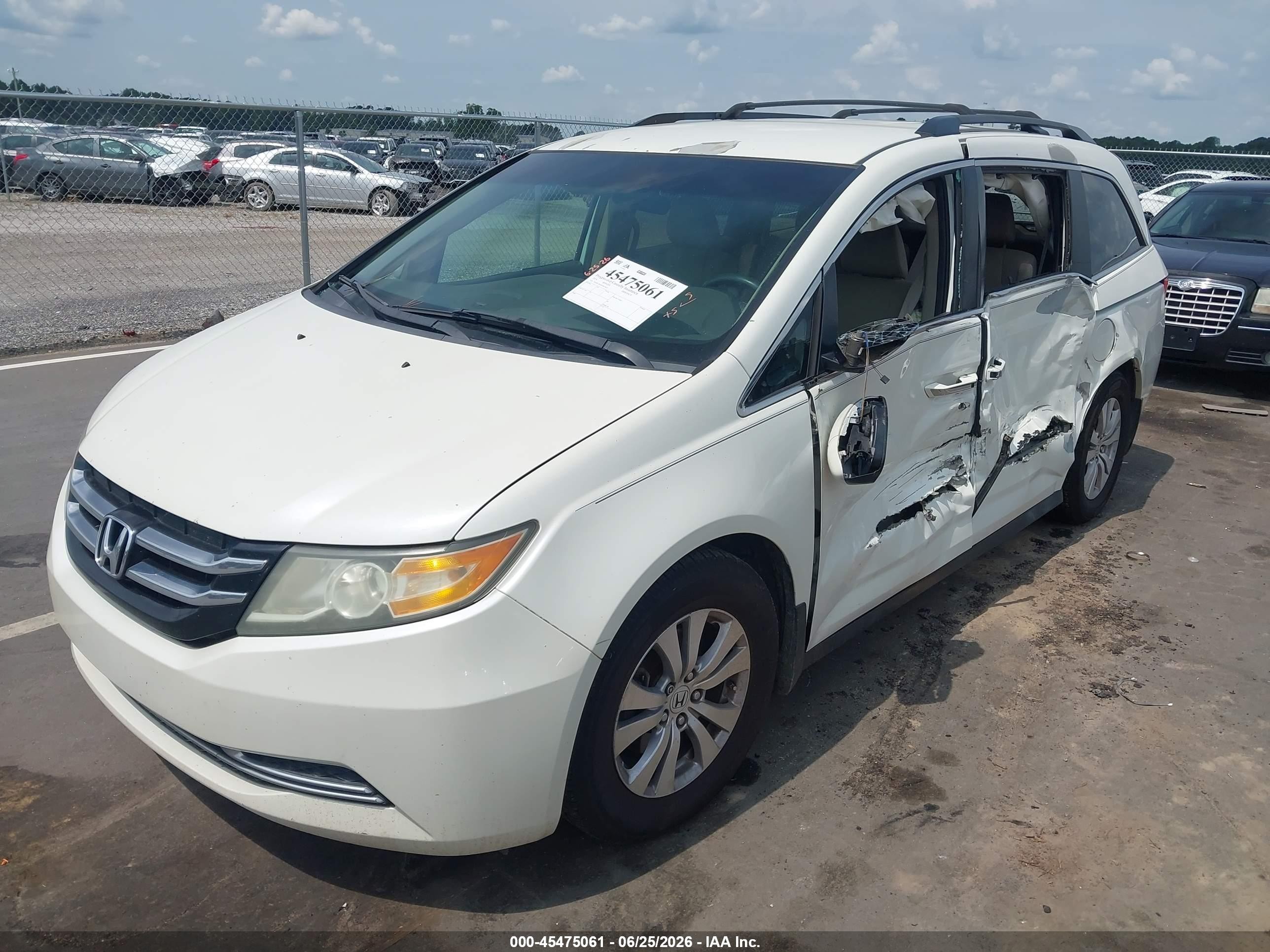 2014 Honda Odyssey Ex Белый vin: 5FNRL5H40EB029610
