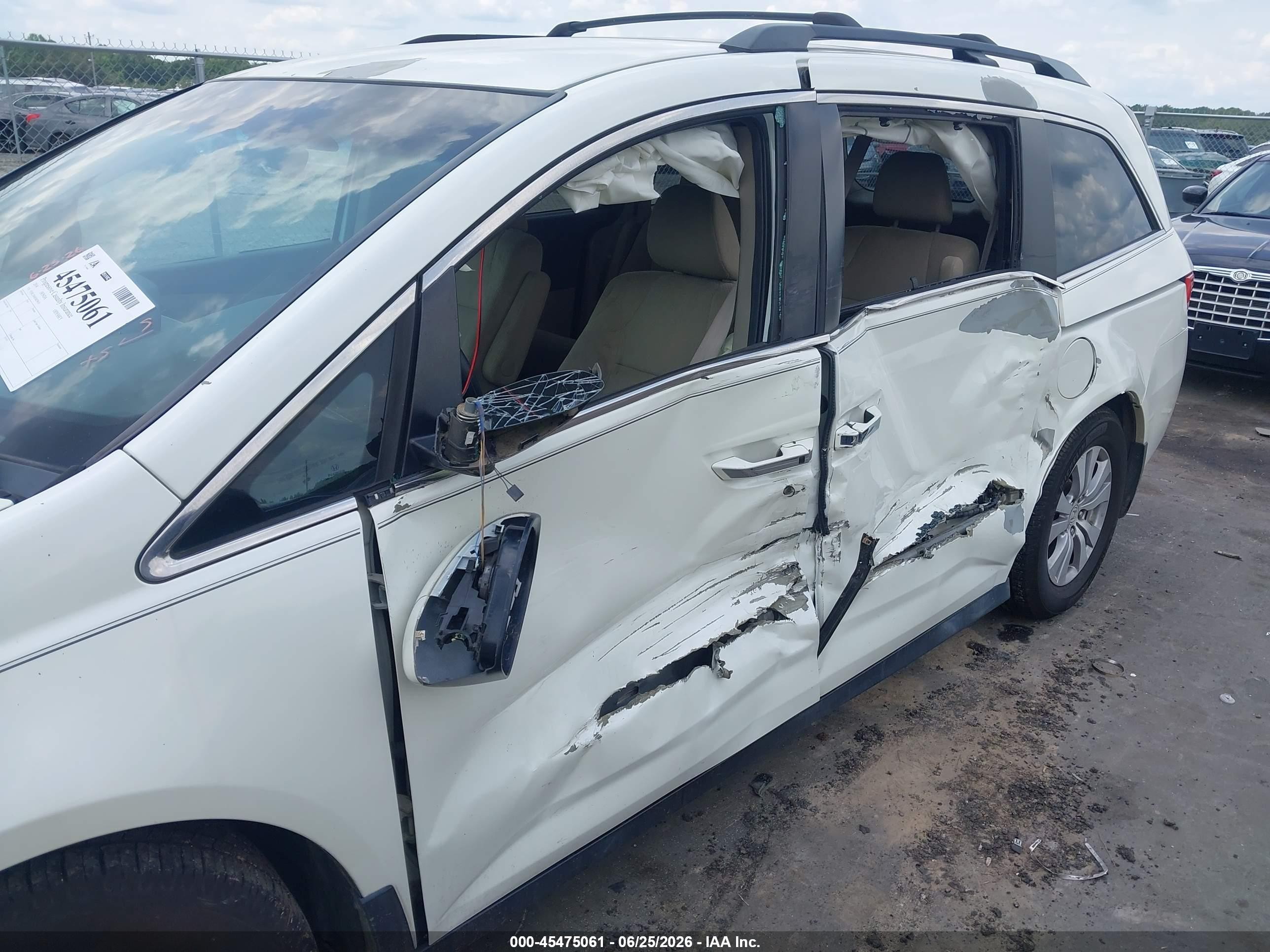 2014 Honda Odyssey Ex Белый vin: 5FNRL5H40EB029610