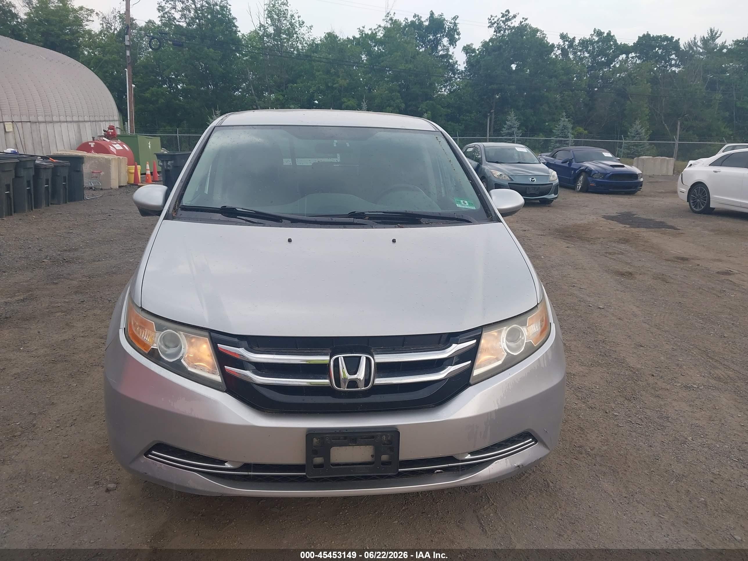 2014 Honda Odyssey Ex Серебряный vin: 5FNRL5H40EB078936