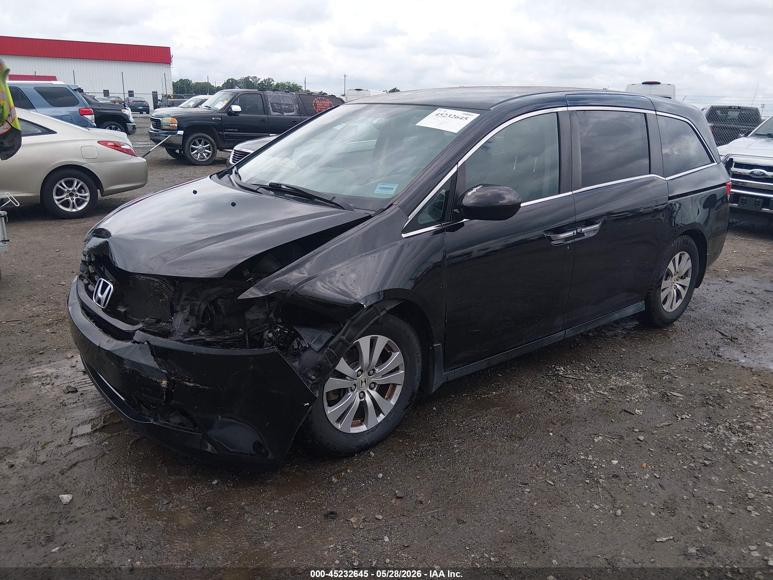 2014 Honda Odyssey Ex Черный vin: 5FNRL5H40EB110042