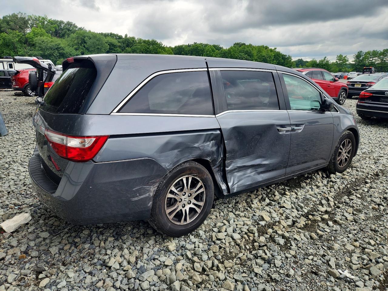 2011 Honda Odyssey Ex Gray vin: 5FNRL5H41BB074051