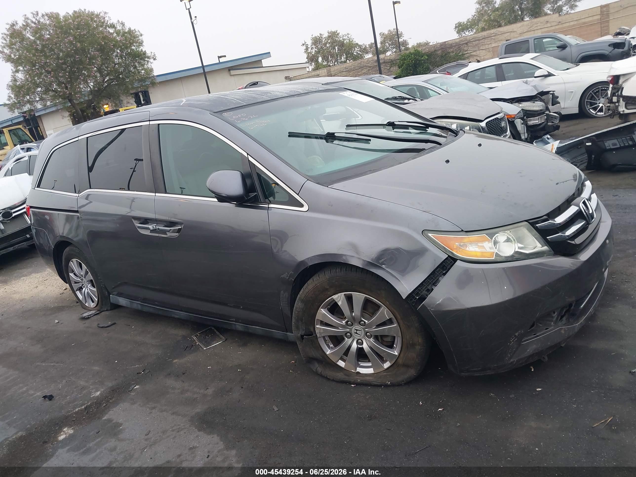 2014 Honda Odyssey Ex Gray vin: 5FNRL5H41EB075687