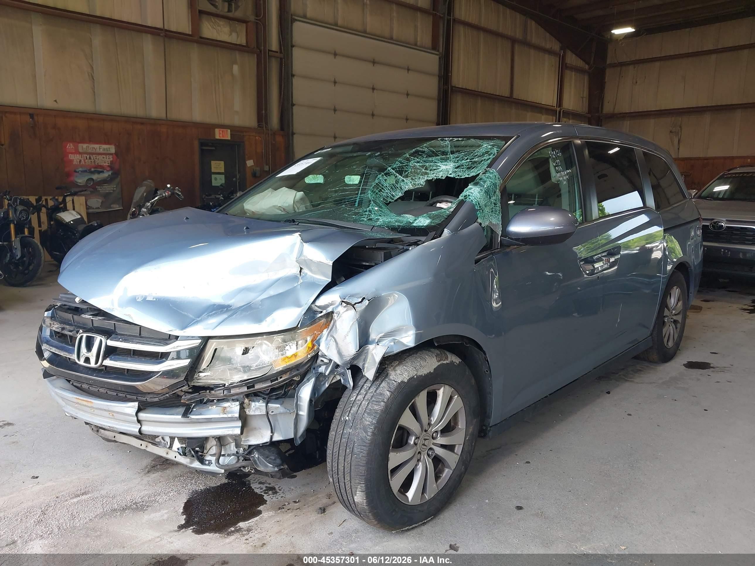 2014 Honda Odyssey Ex Light Blue vin: 5FNRL5H41EB076418
