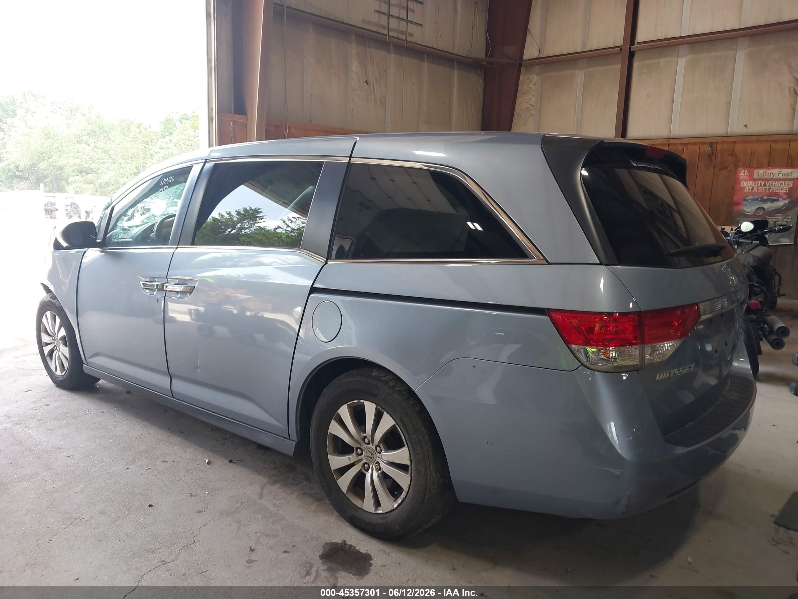 2014 Honda Odyssey Ex Light Blue vin: 5FNRL5H41EB076418