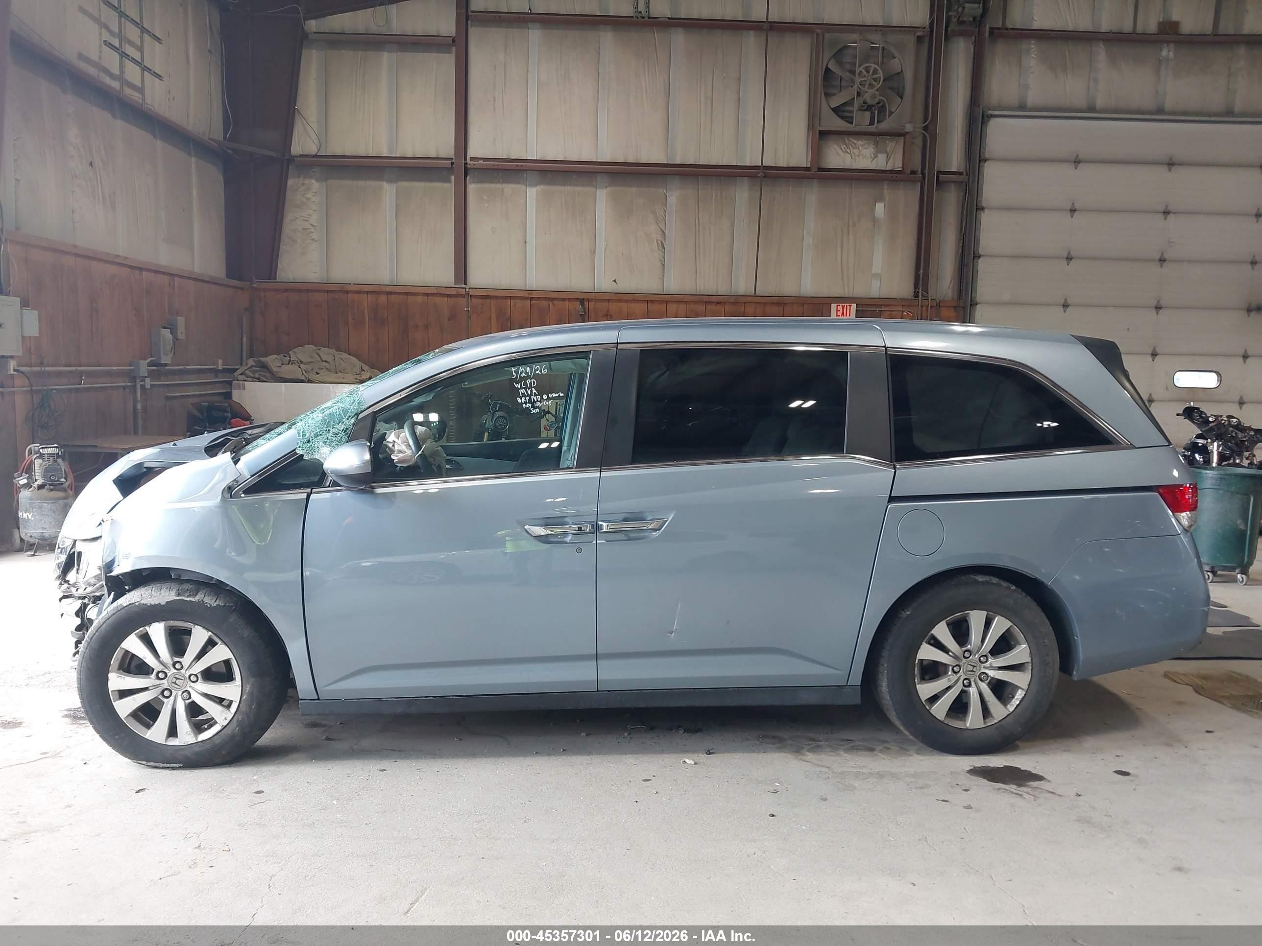 2014 Honda Odyssey Ex Light Blue vin: 5FNRL5H41EB076418