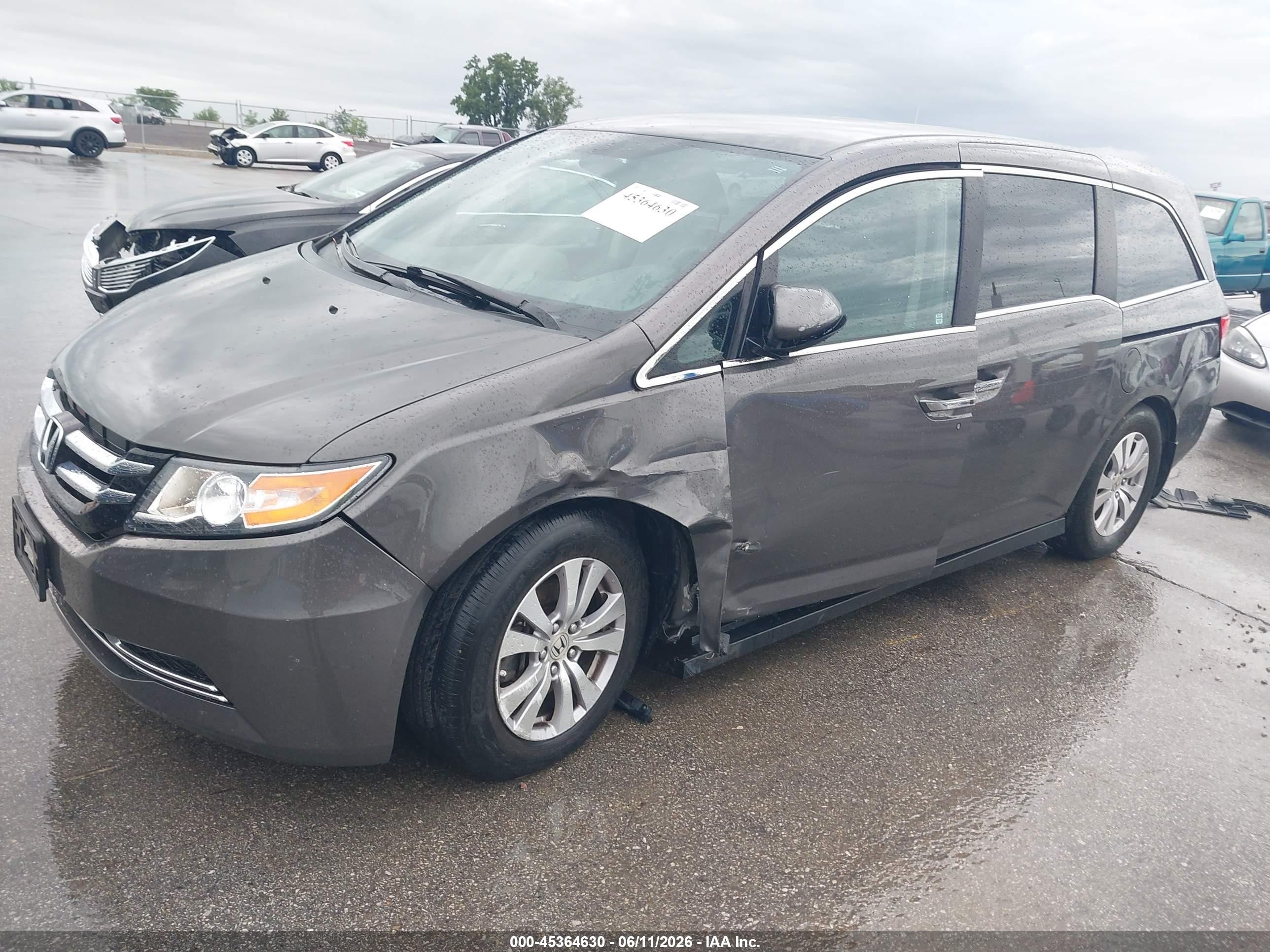 2014 Honda Odyssey Ex Gray vin: 5FNRL5H41EB110146