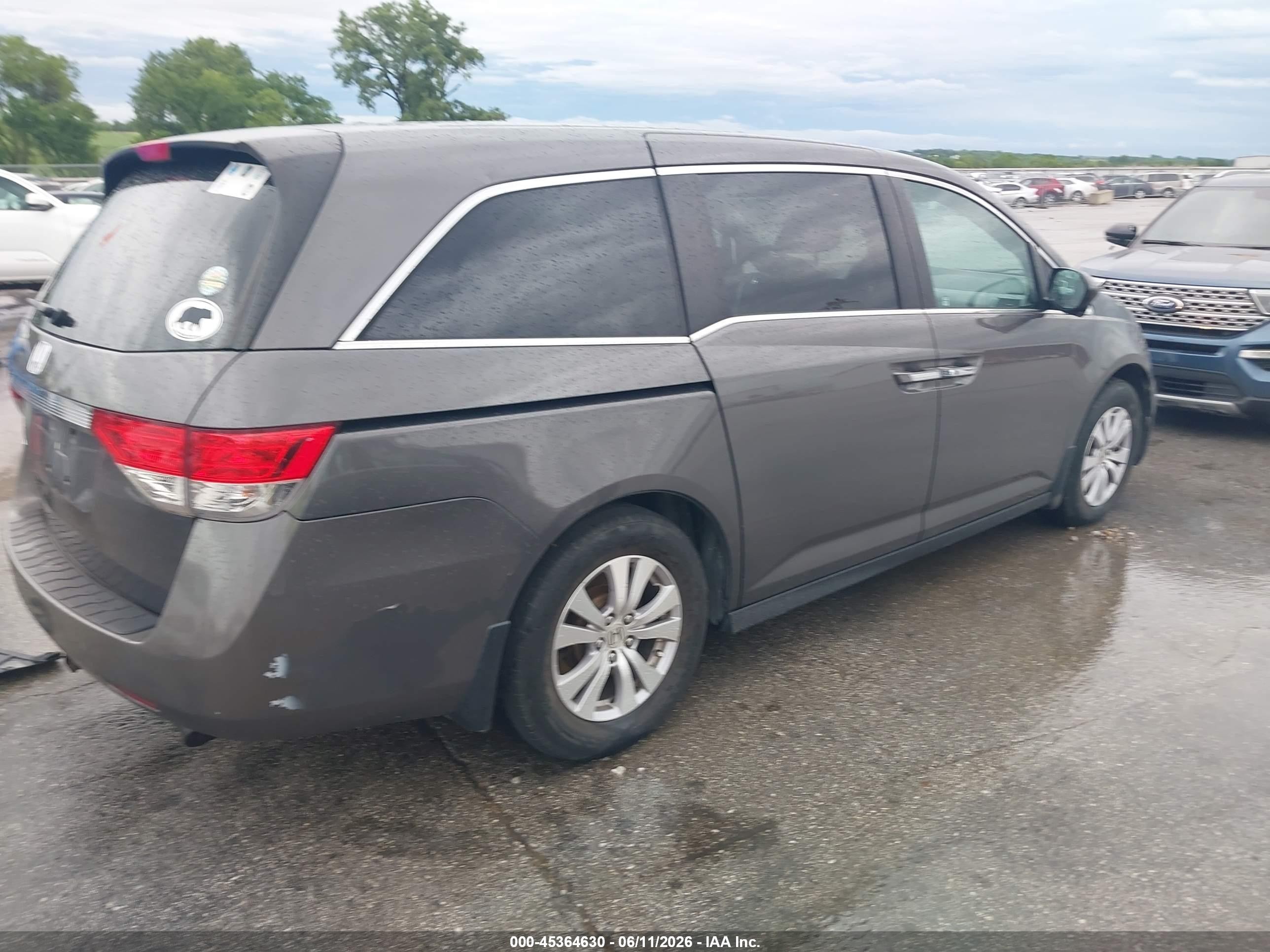 2014 Honda Odyssey Ex Gray vin: 5FNRL5H41EB110146
