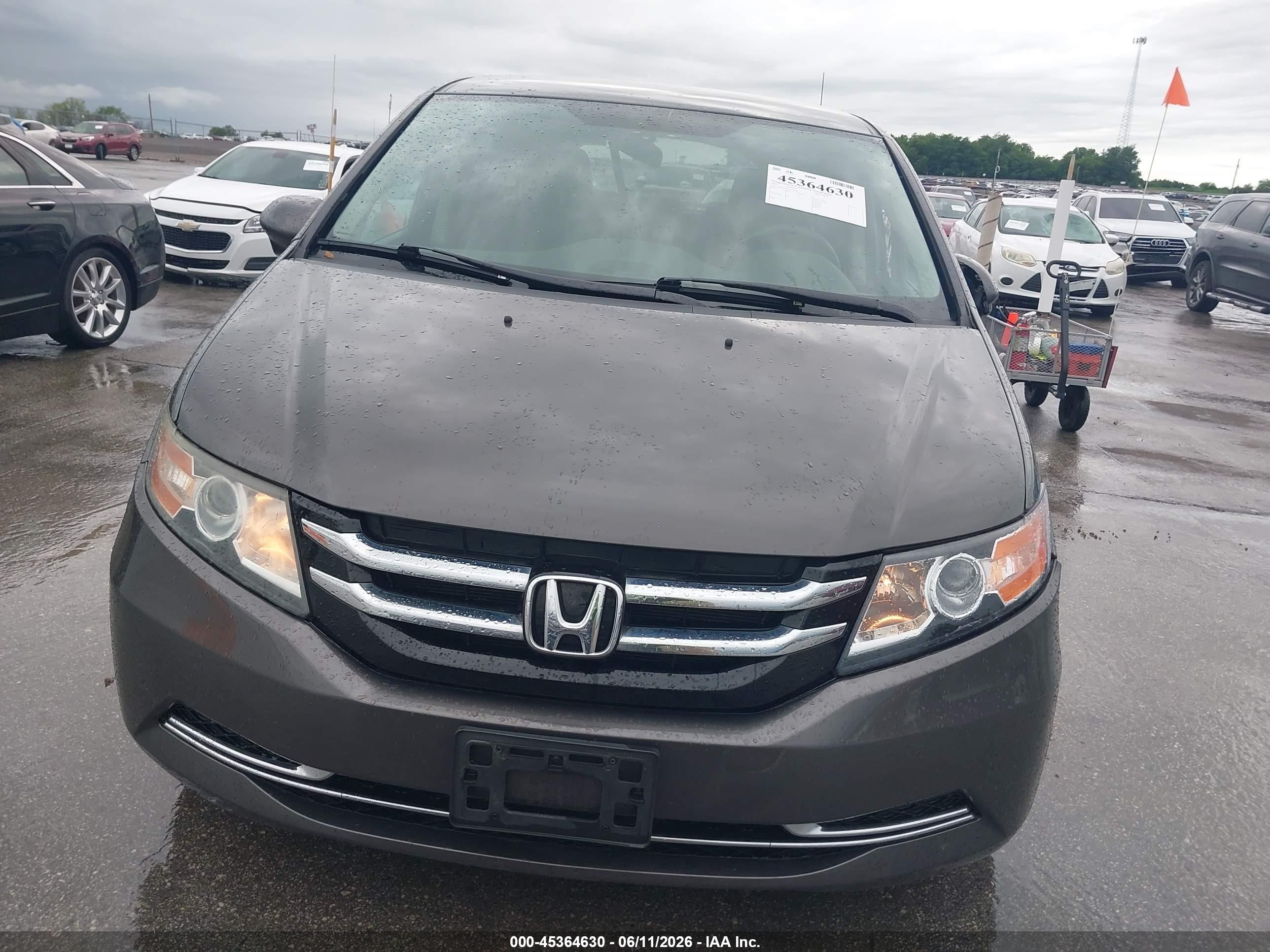 2014 Honda Odyssey Ex Gray vin: 5FNRL5H41EB110146