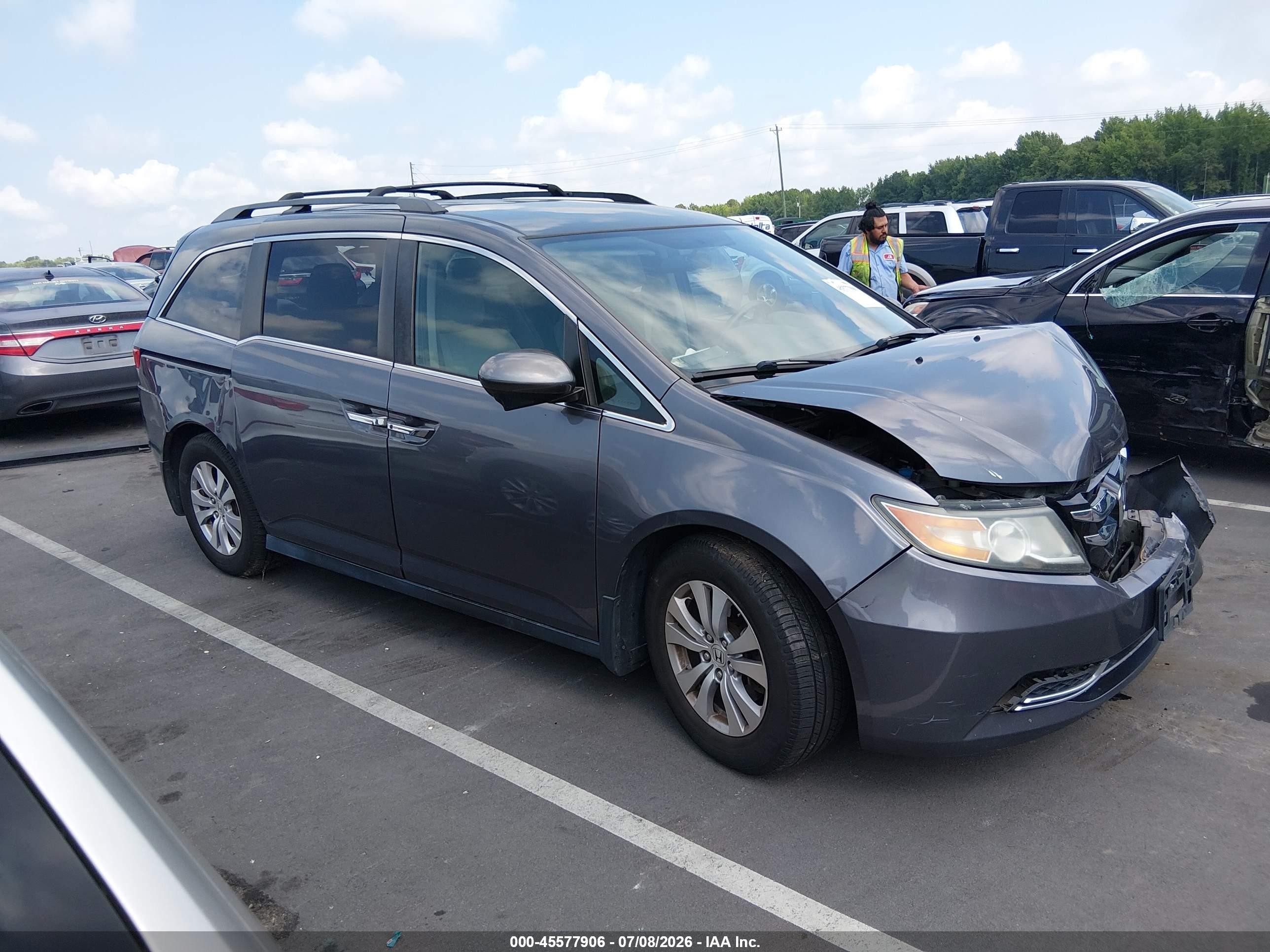 2015 Honda Odyssey Ex Gray vin: 5FNRL5H41FB105269