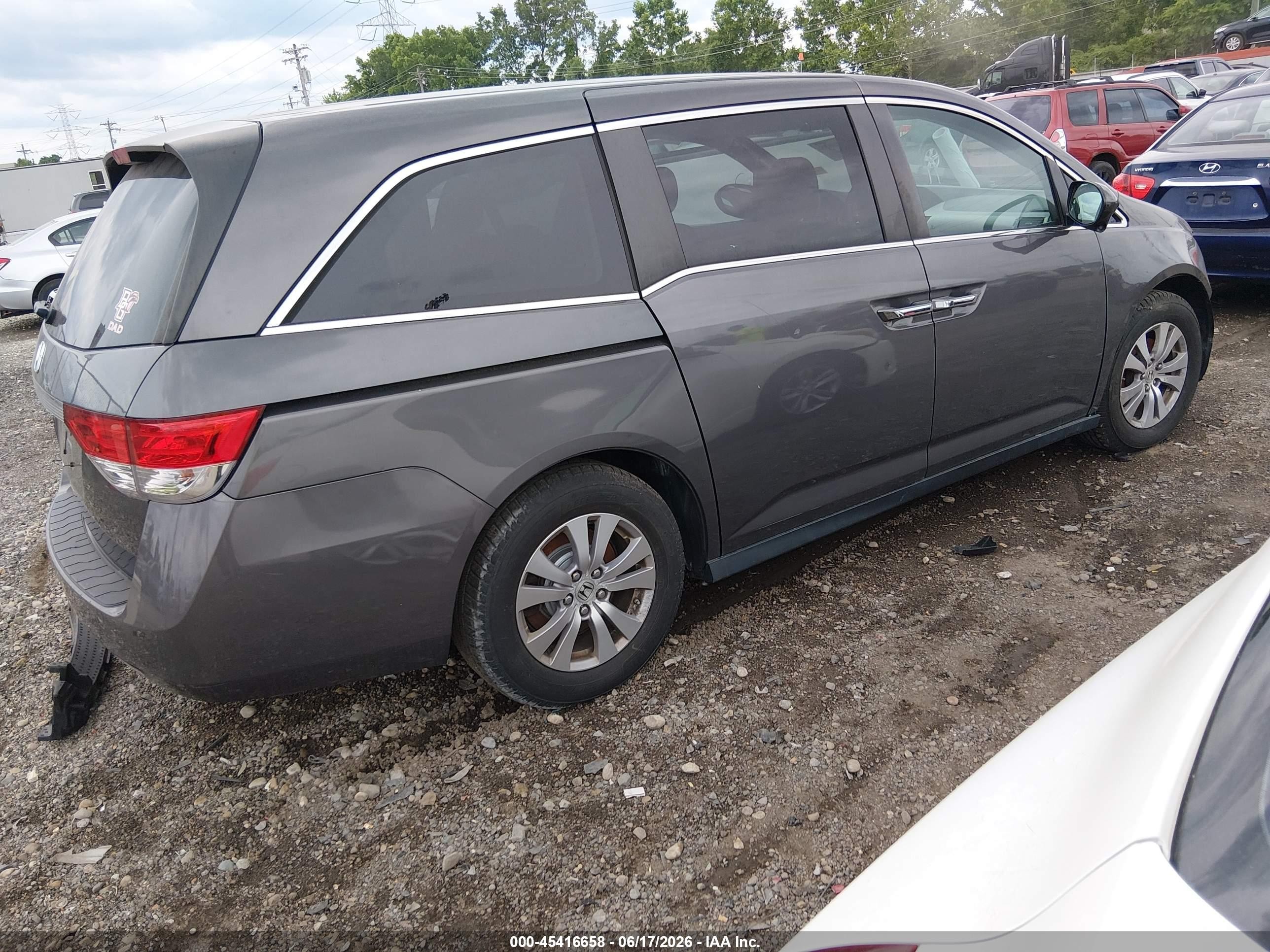2015 Honda Odyssey Ex Gray vin: 5FNRL5H41FB119320