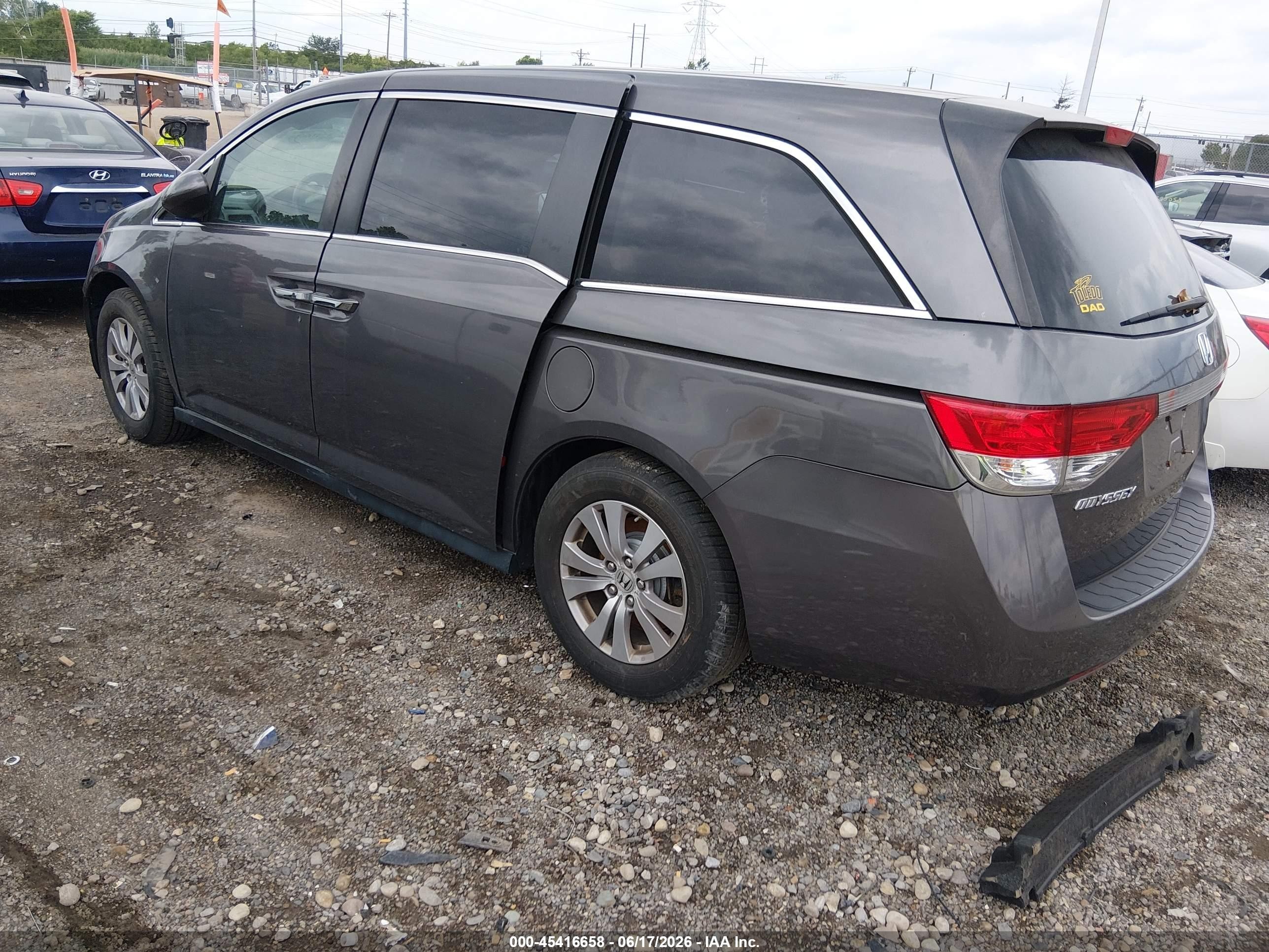 2015 Honda Odyssey Ex Gray vin: 5FNRL5H41FB119320
