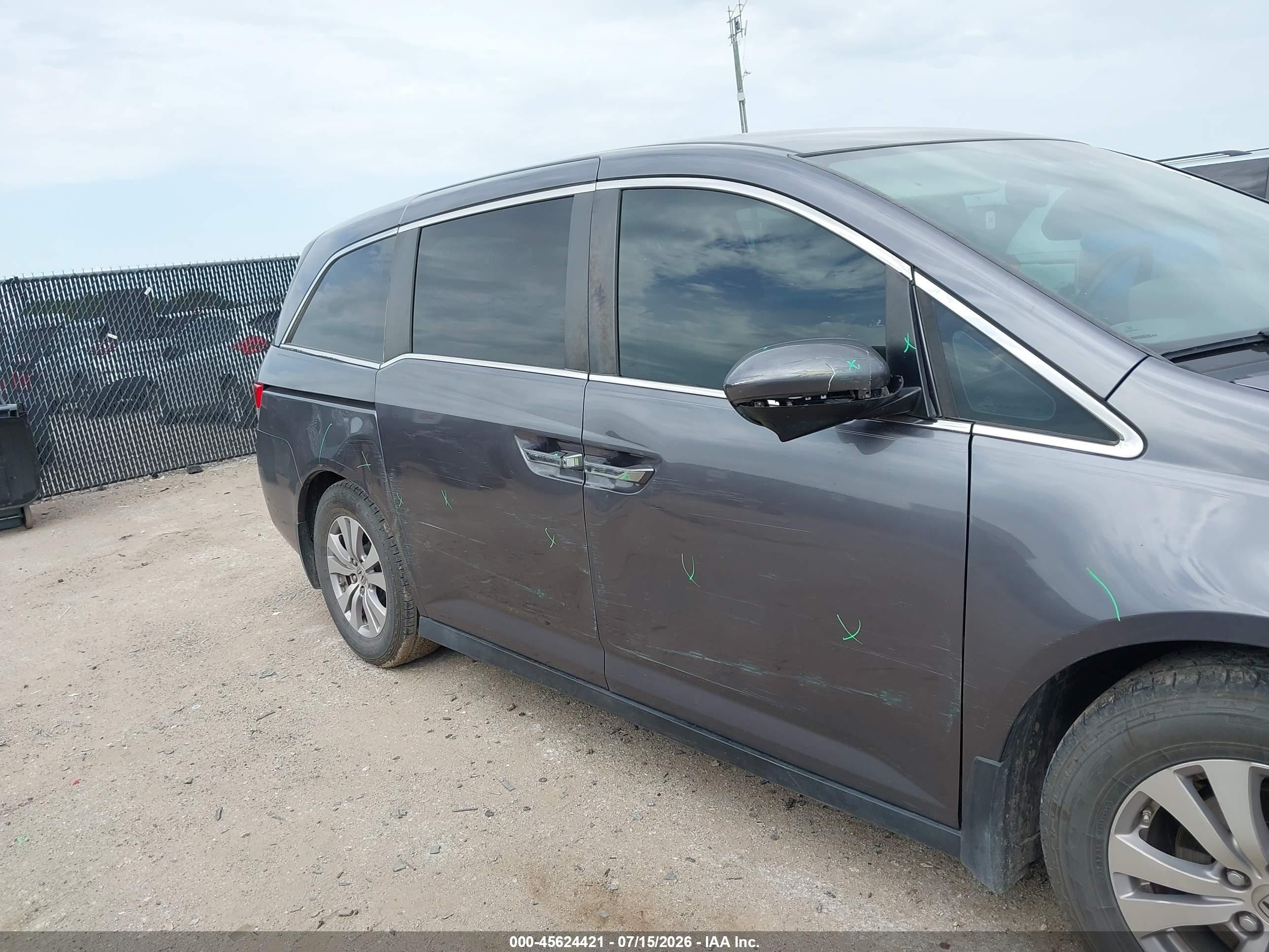 2015 Honda Odyssey Ex Gray vin: 5FNRL5H41FB121519