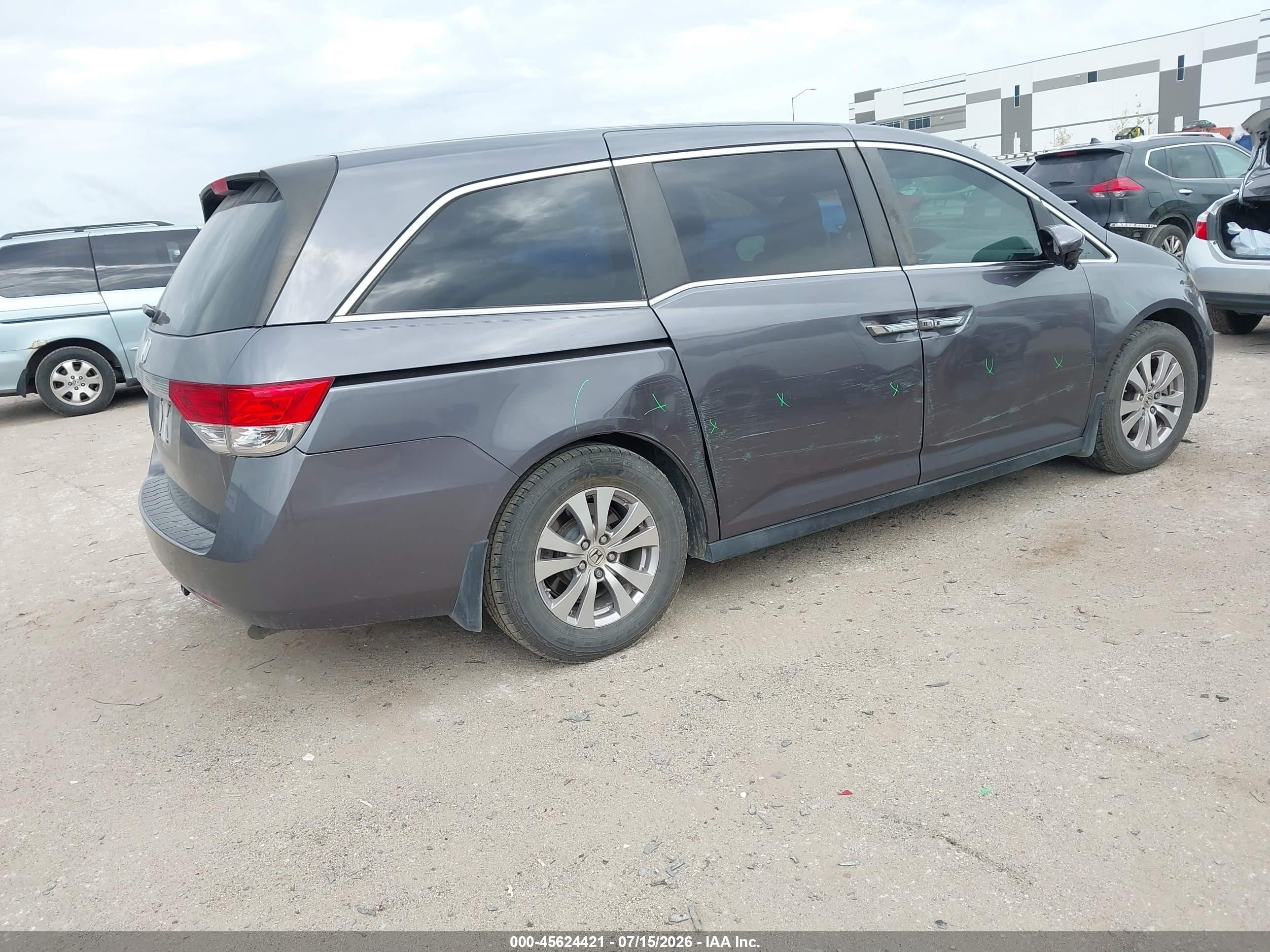 2015 Honda Odyssey Ex Gray vin: 5FNRL5H41FB121519