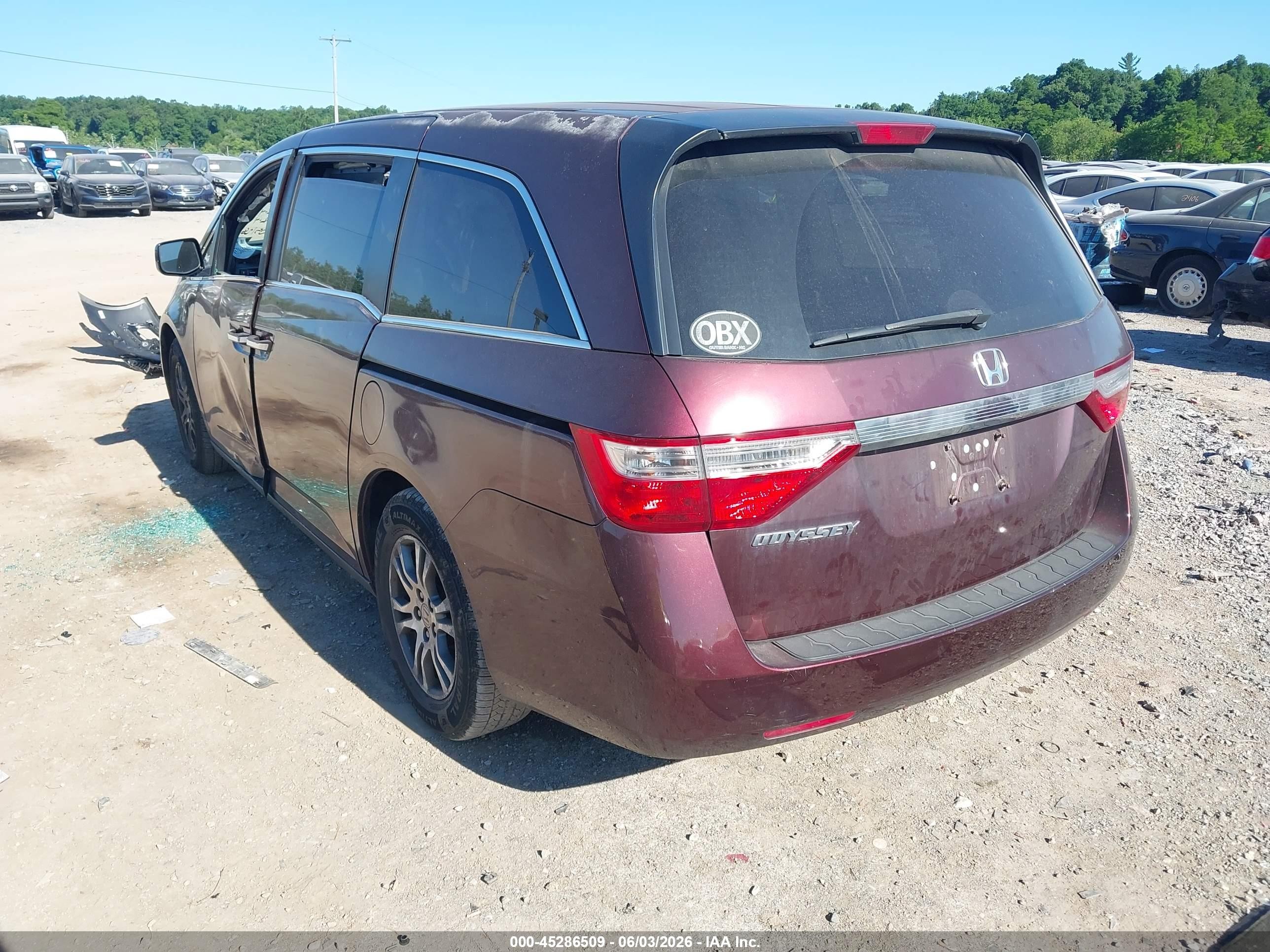 2011 Honda Odyssey Ex Бордовый vin: 5FNRL5H42BB003750