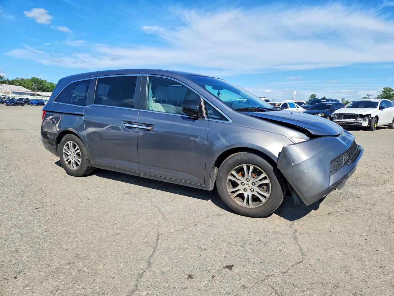 2011 Honda Odyssey Ex Gray vin: 5FNRL5H42BB085091