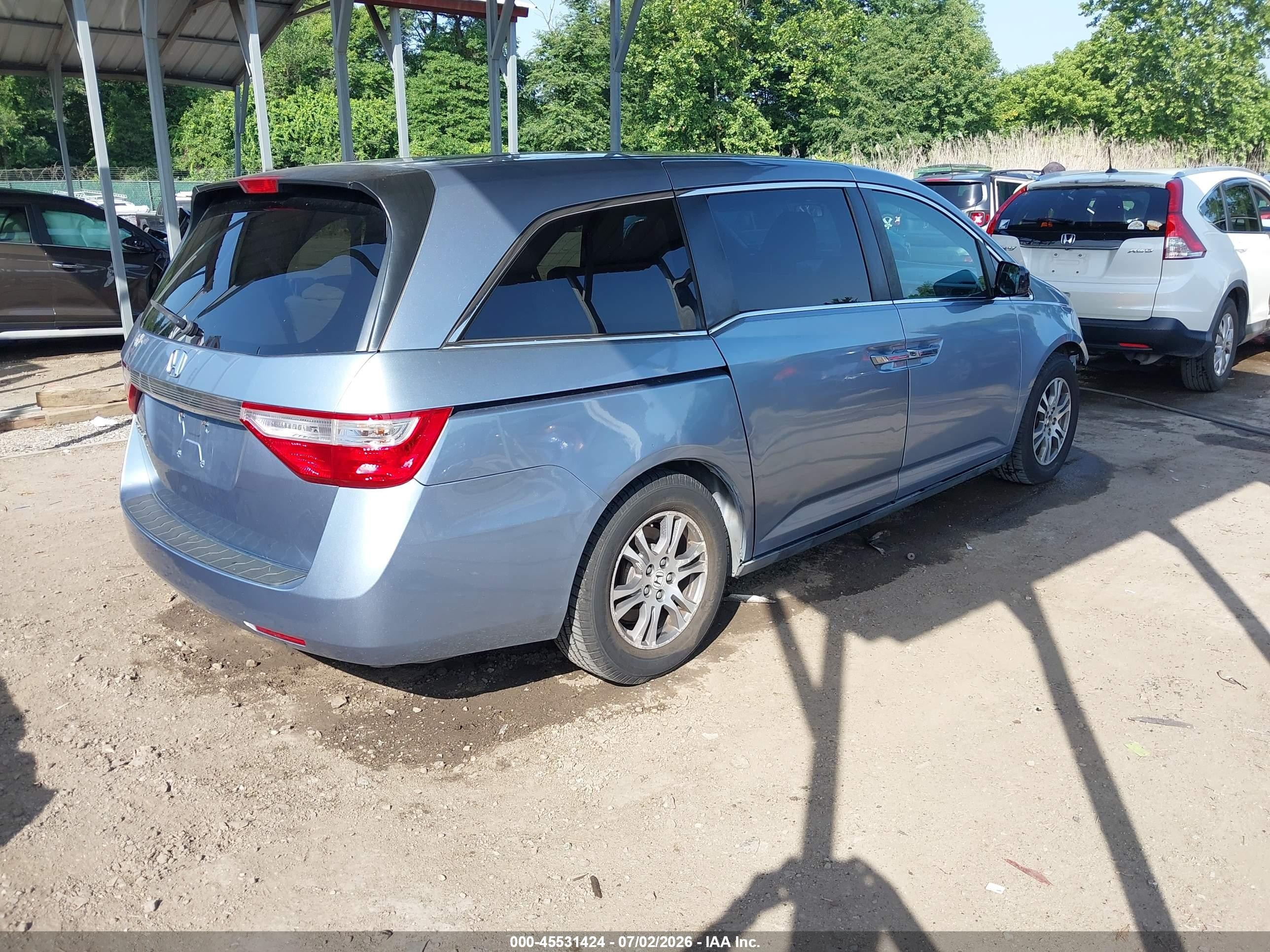 2012 Honda Odyssey Ex Light Blue vin: 5FNRL5H42CB041481