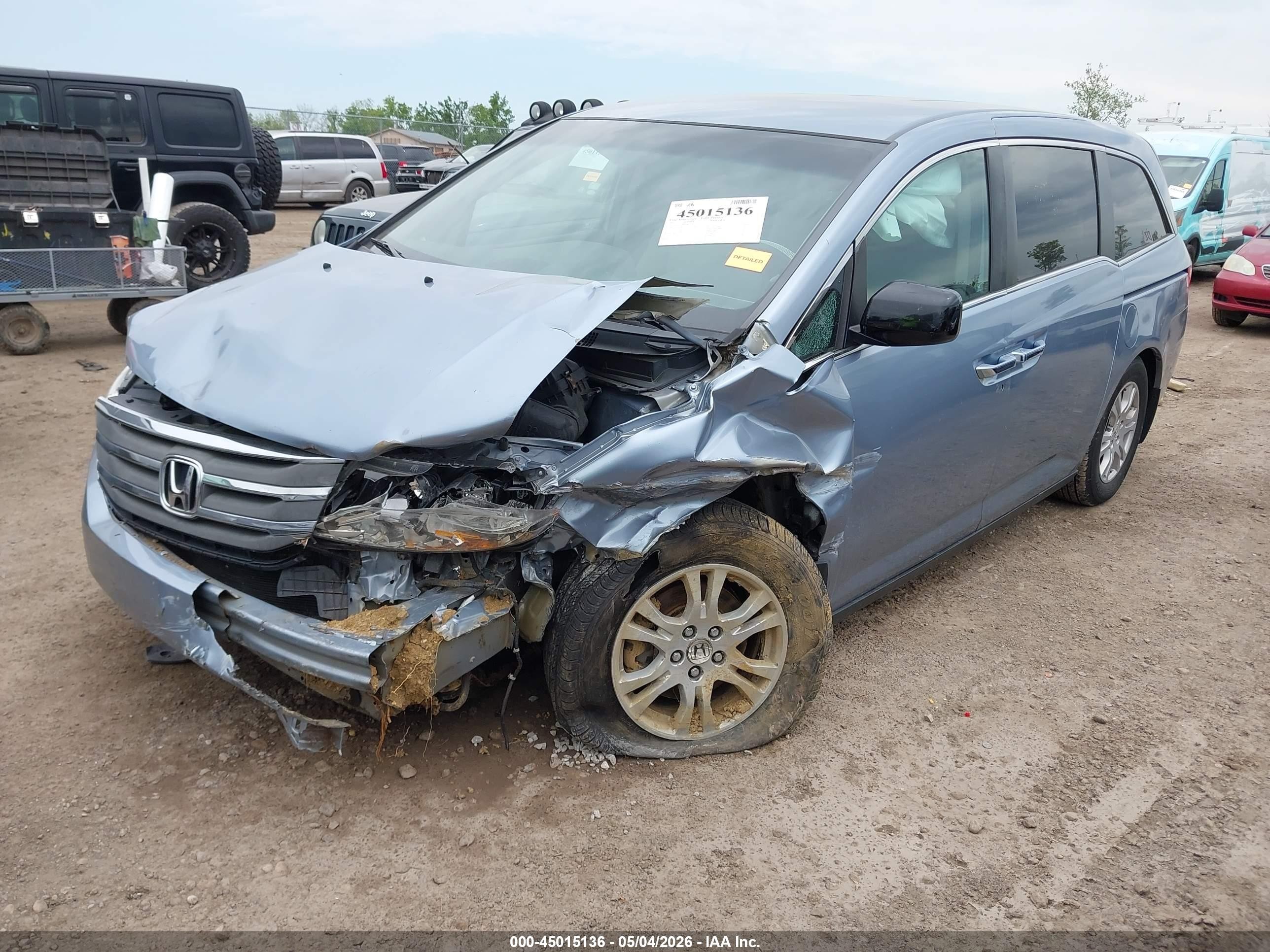 2012 Honda Odyssey Ex Light Blue vin: 5FNRL5H42CB072133