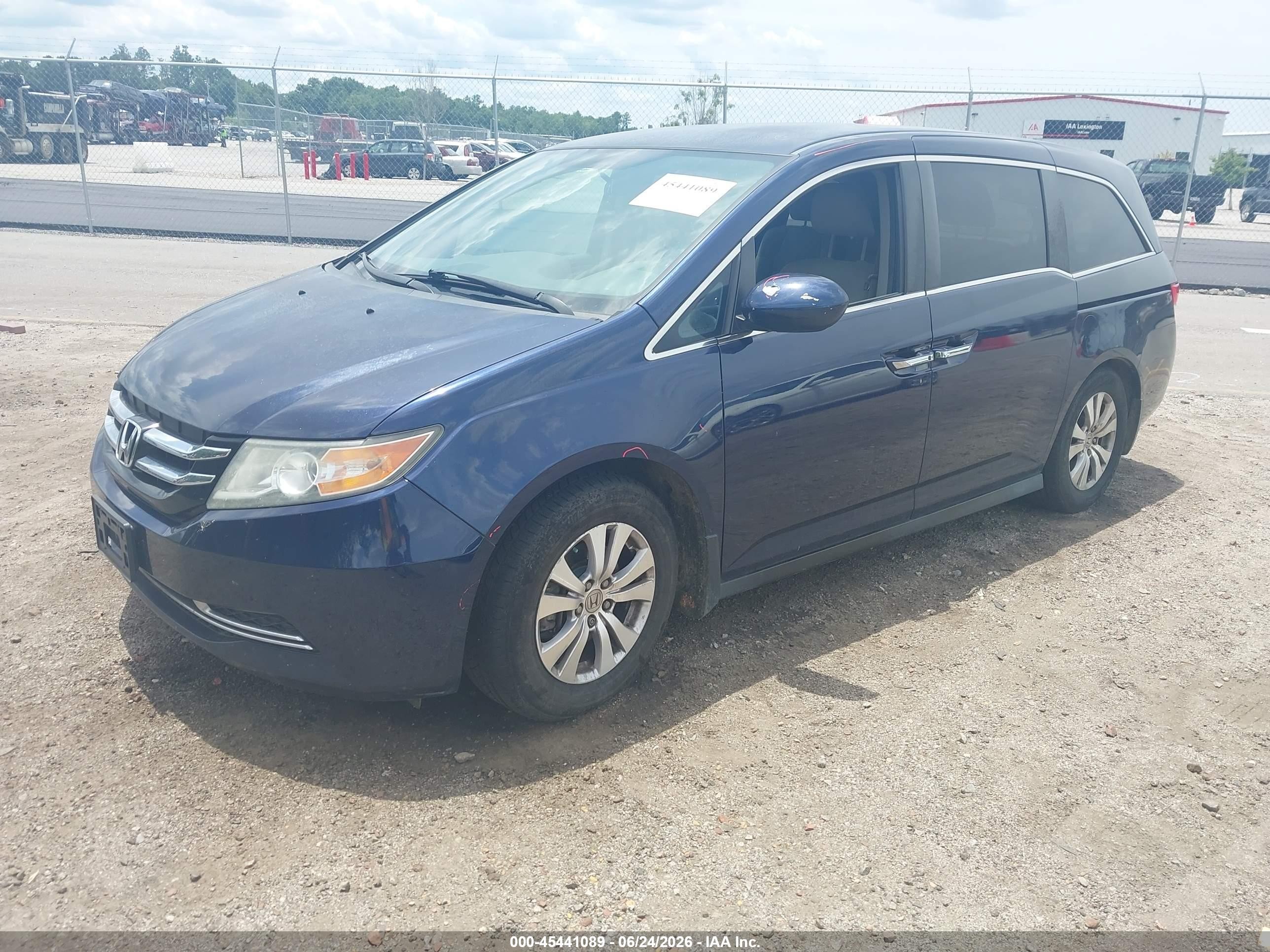 2014 Honda Odyssey Ex Dark Blue vin: 5FNRL5H42EB101584