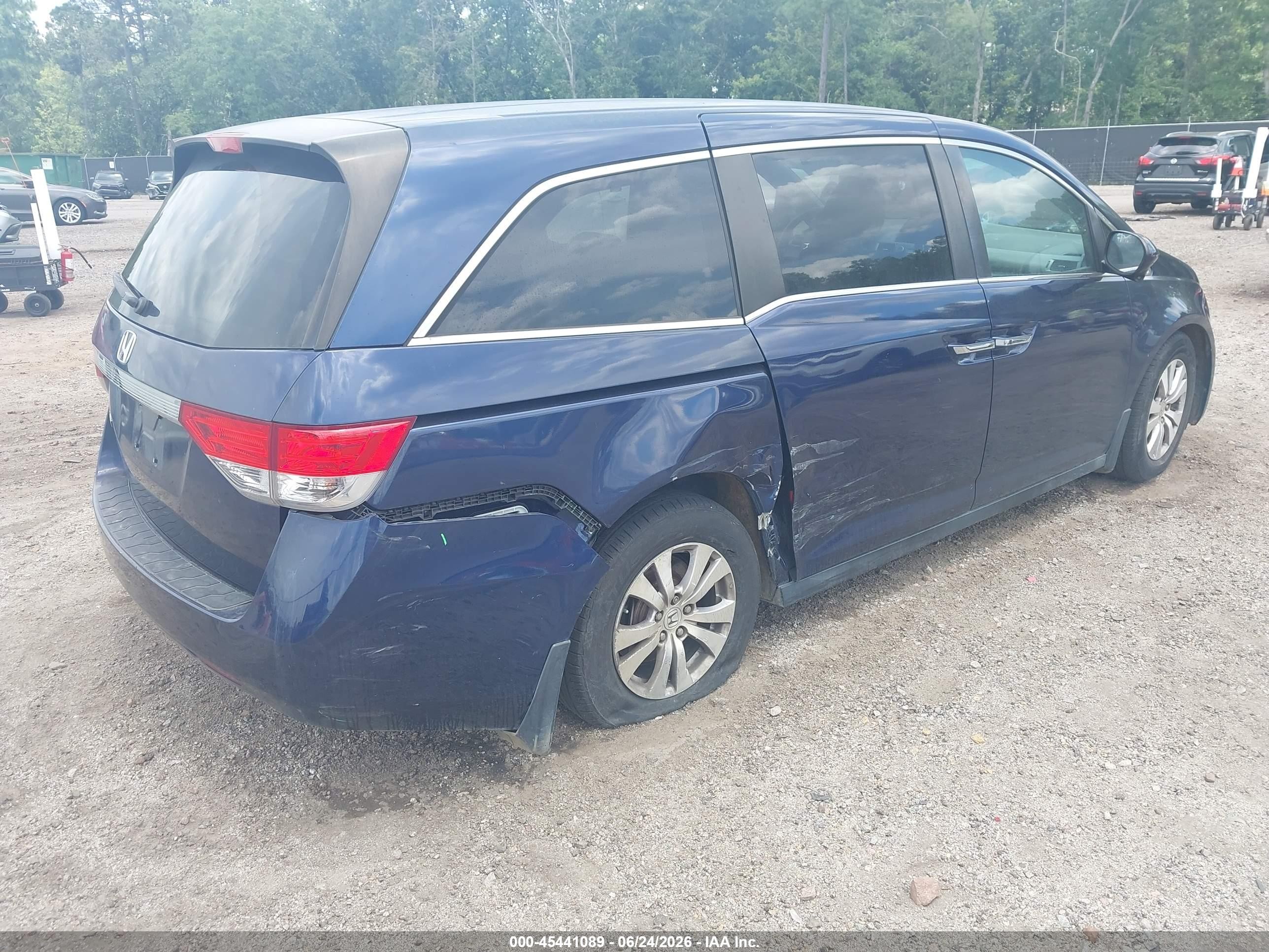 2014 Honda Odyssey Ex Dark Blue vin: 5FNRL5H42EB101584