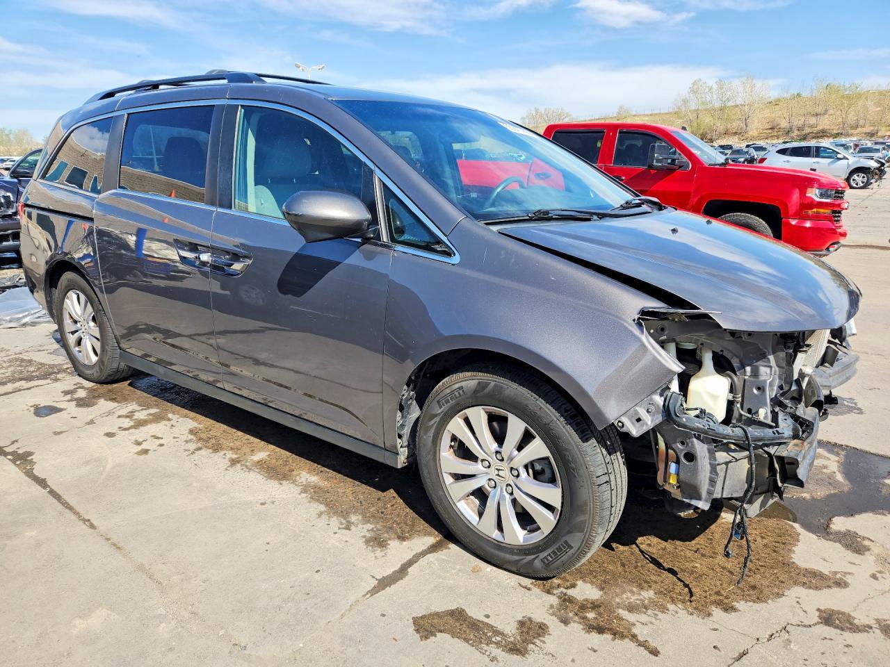 2015 Honda Odyssey Ex Gray vin: 5FNRL5H42FB001079