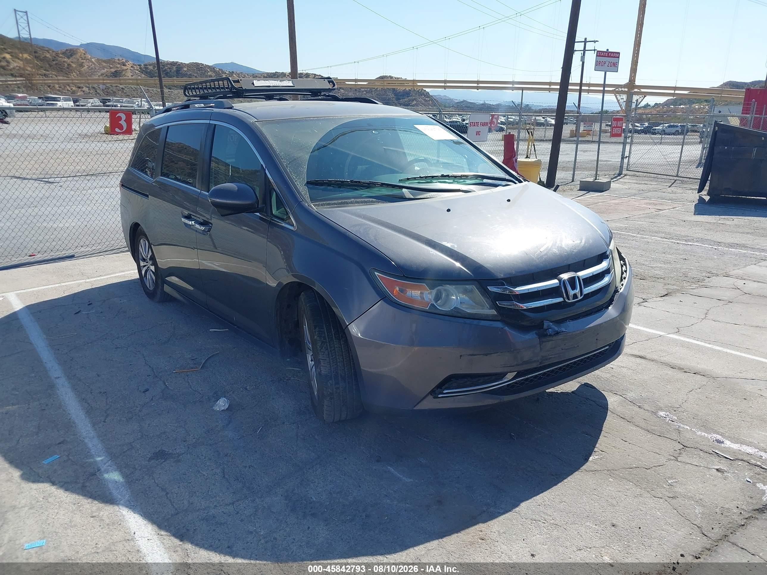 2015 Honda Odyssey Ex Gray vin: 5FNRL5H42FB083055