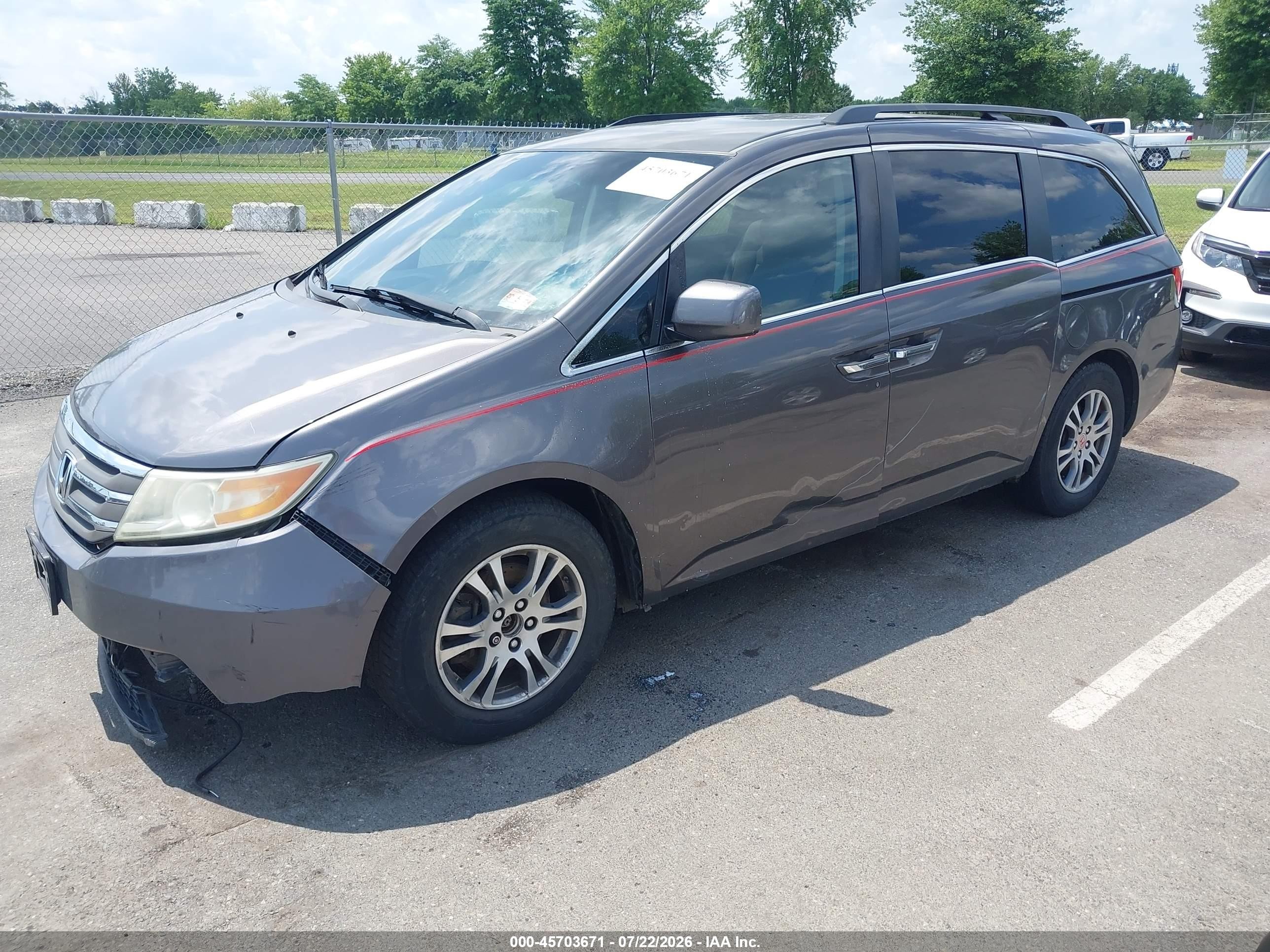 2011 Honda Odyssey Ex Gray vin: 5FNRL5H43BB087822