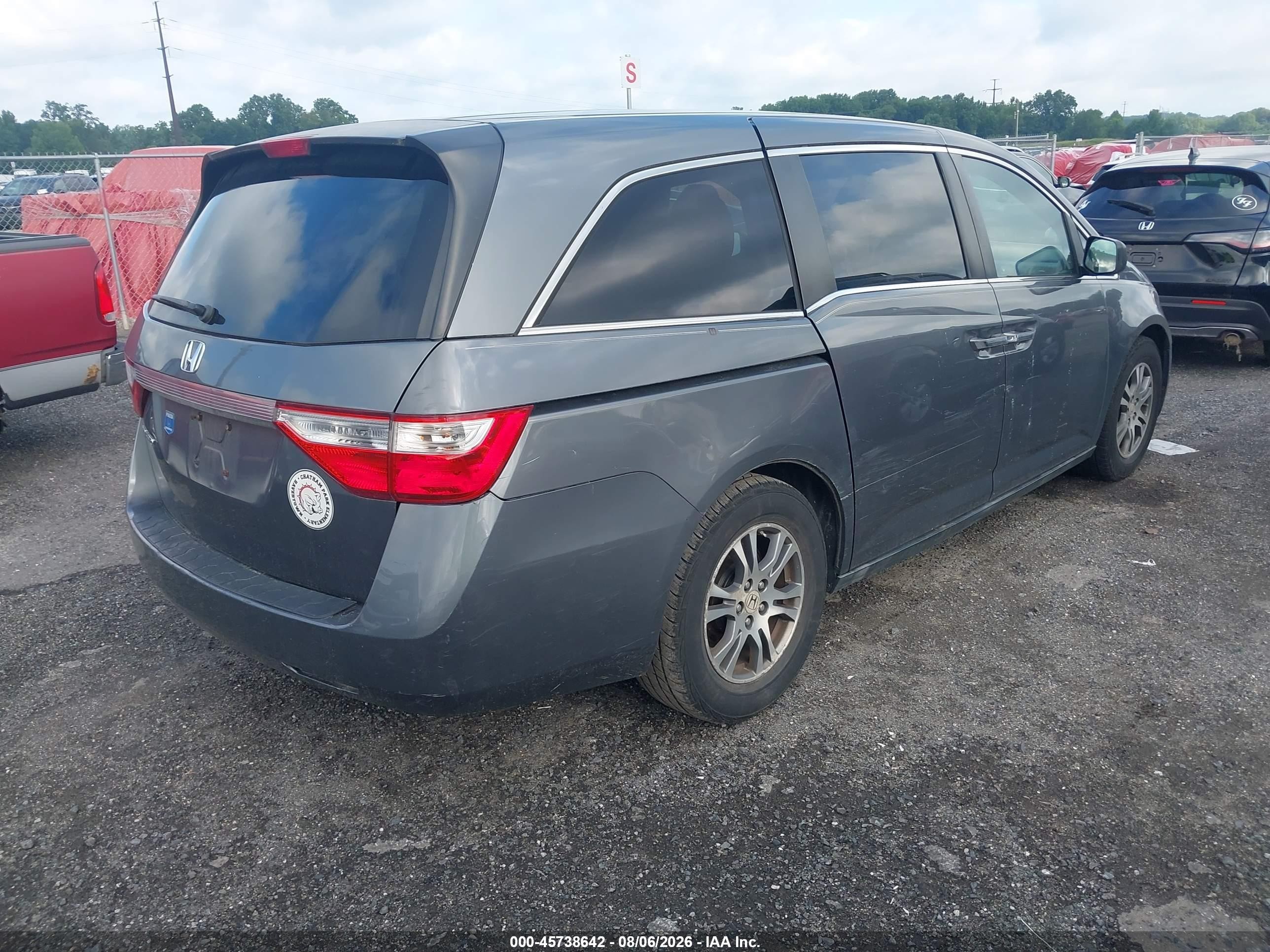2011 Honda Odyssey Ex Gray vin: 5FNRL5H43BB100911