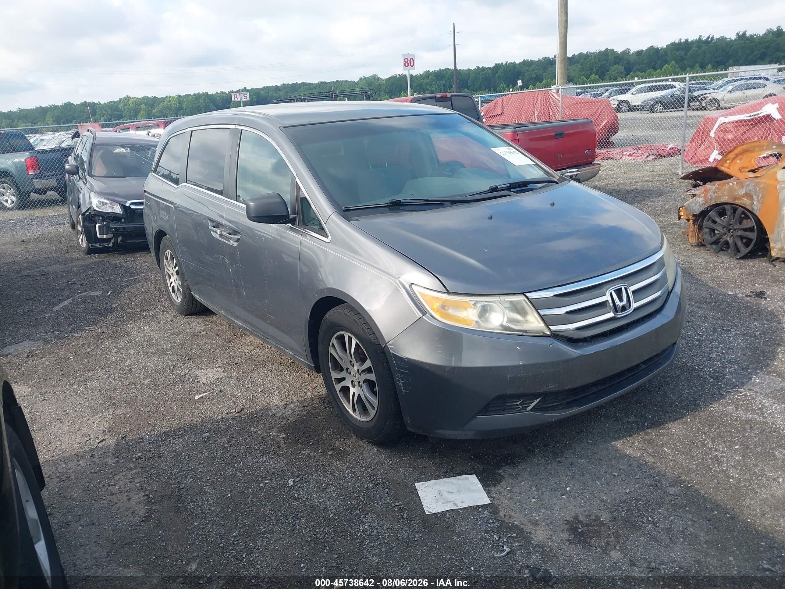 2011 Honda Odyssey Ex Gray vin: 5FNRL5H43BB100911