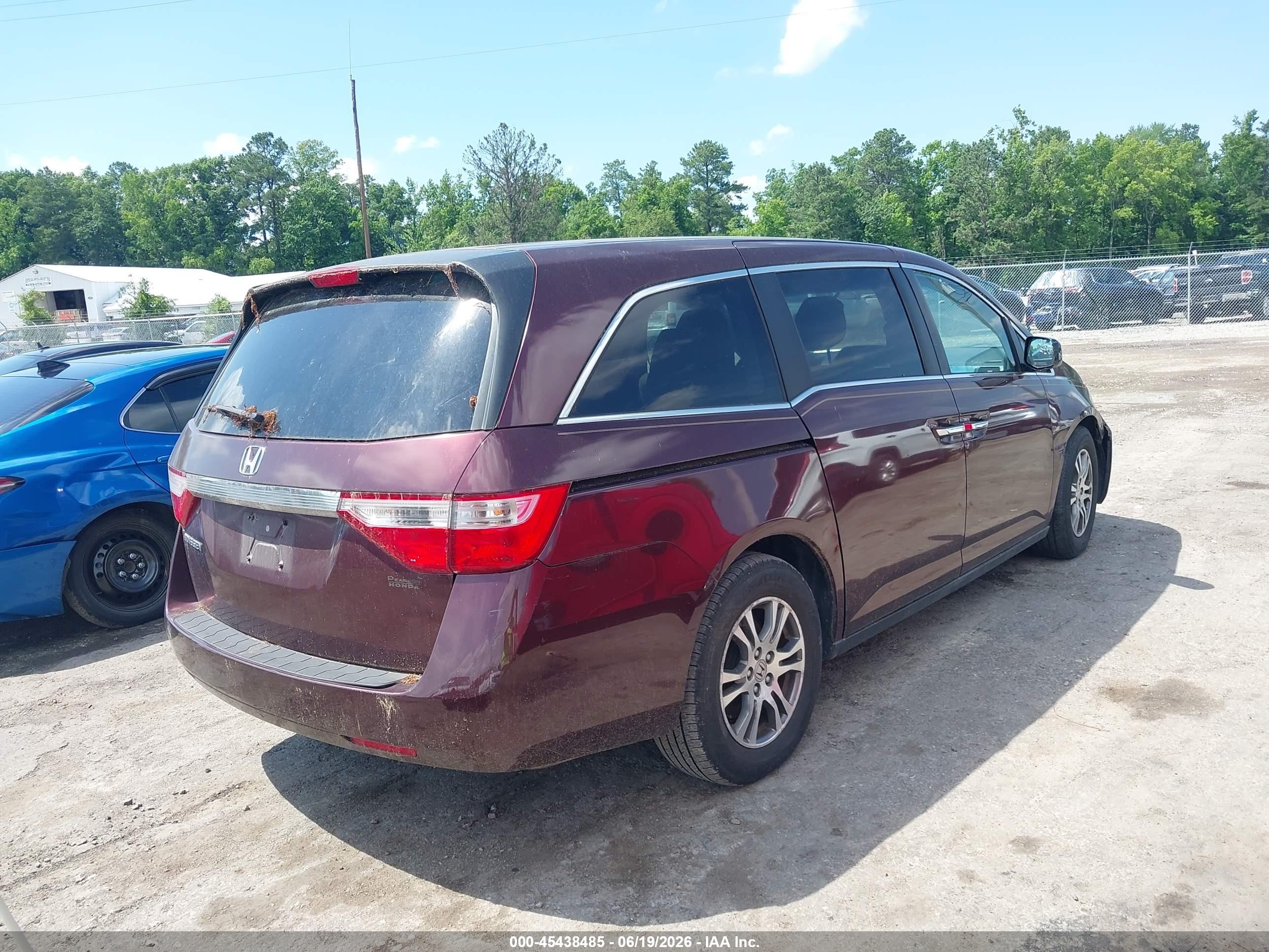 2012 Honda Odyssey Ex Темно-бордовый vin: 5FNRL5H43CB068558