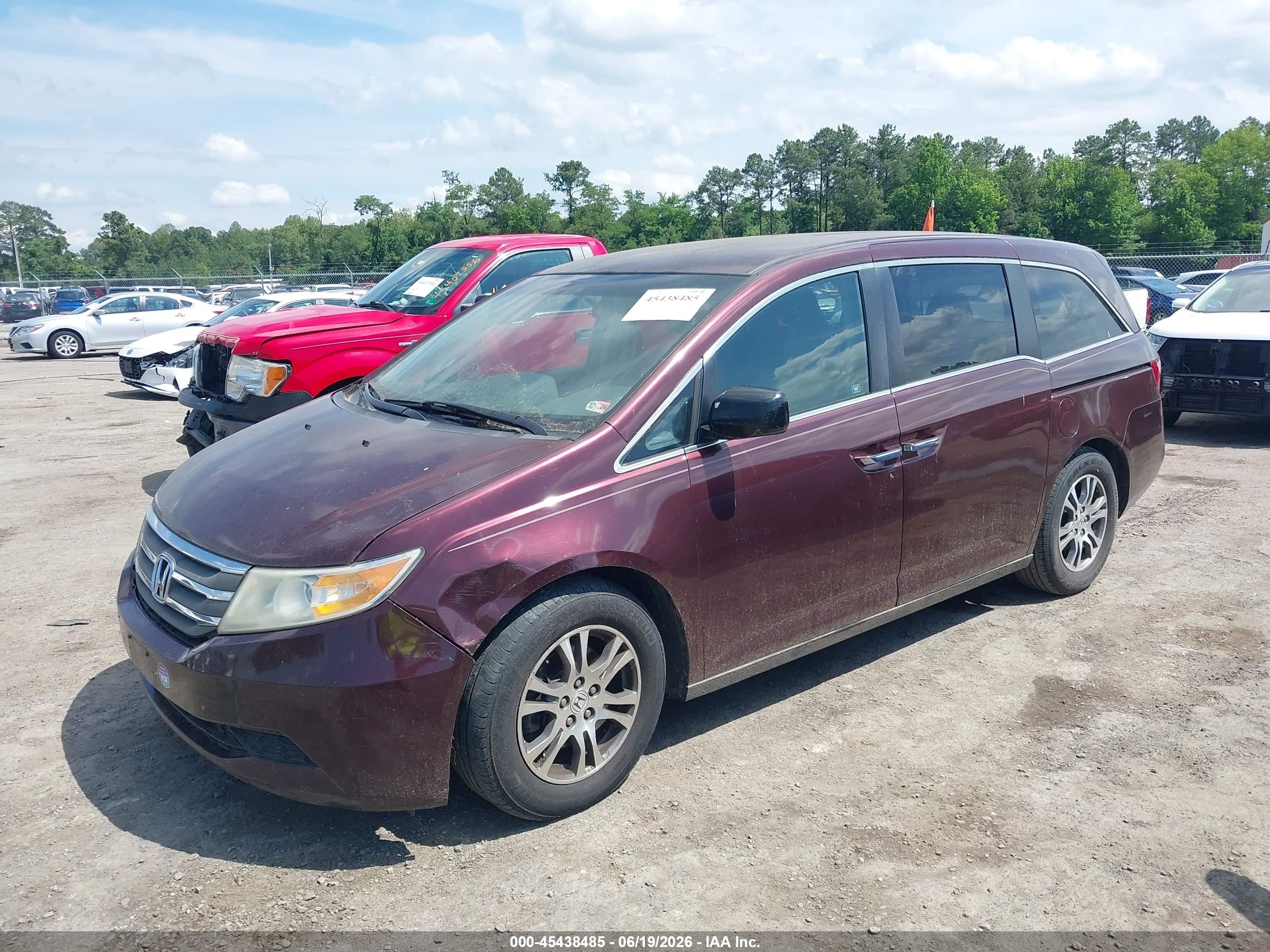 2012 Honda Odyssey Ex Темно-бордовый vin: 5FNRL5H43CB068558