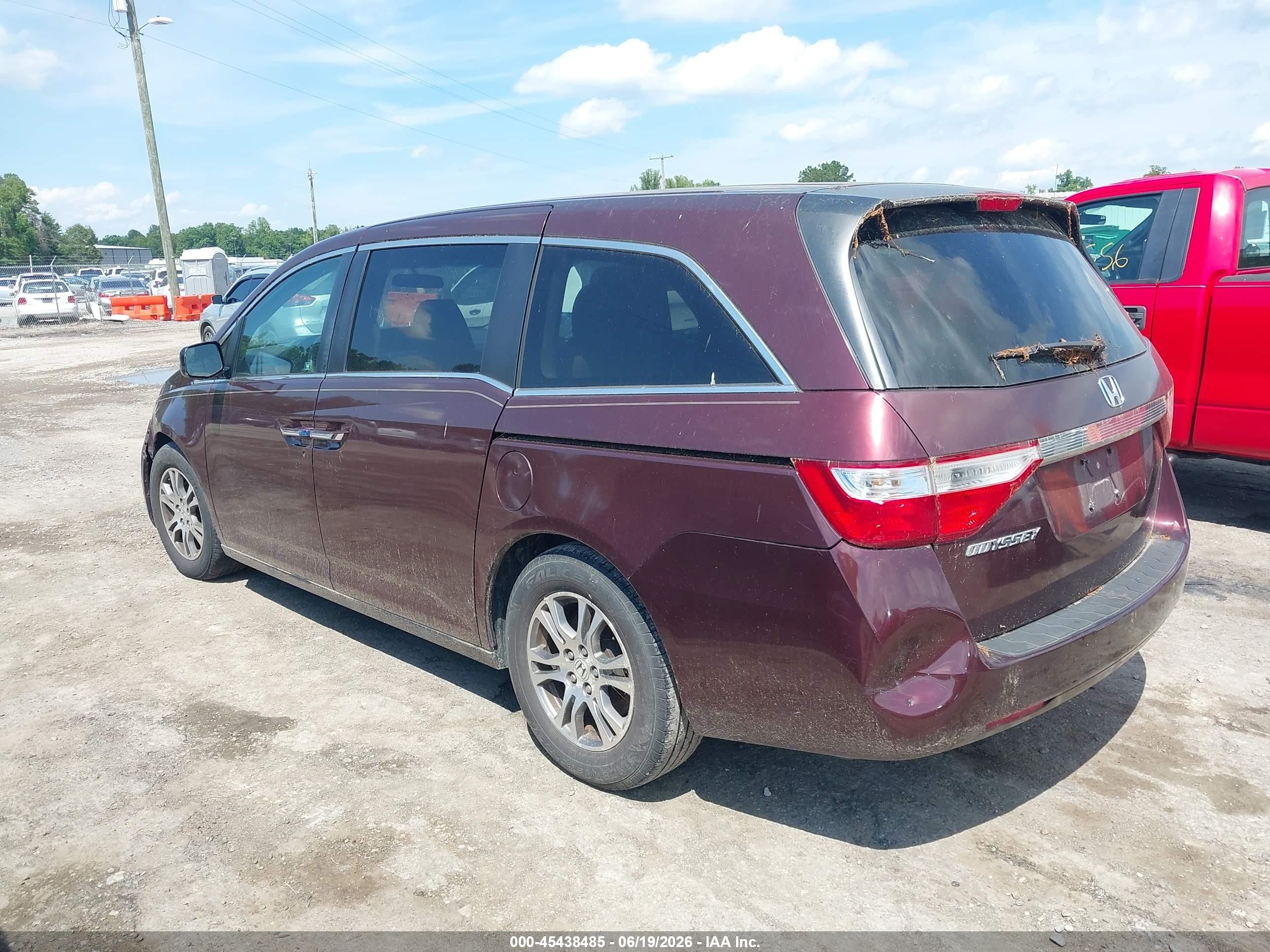2012 Honda Odyssey Ex Темно-бордовый vin: 5FNRL5H43CB068558