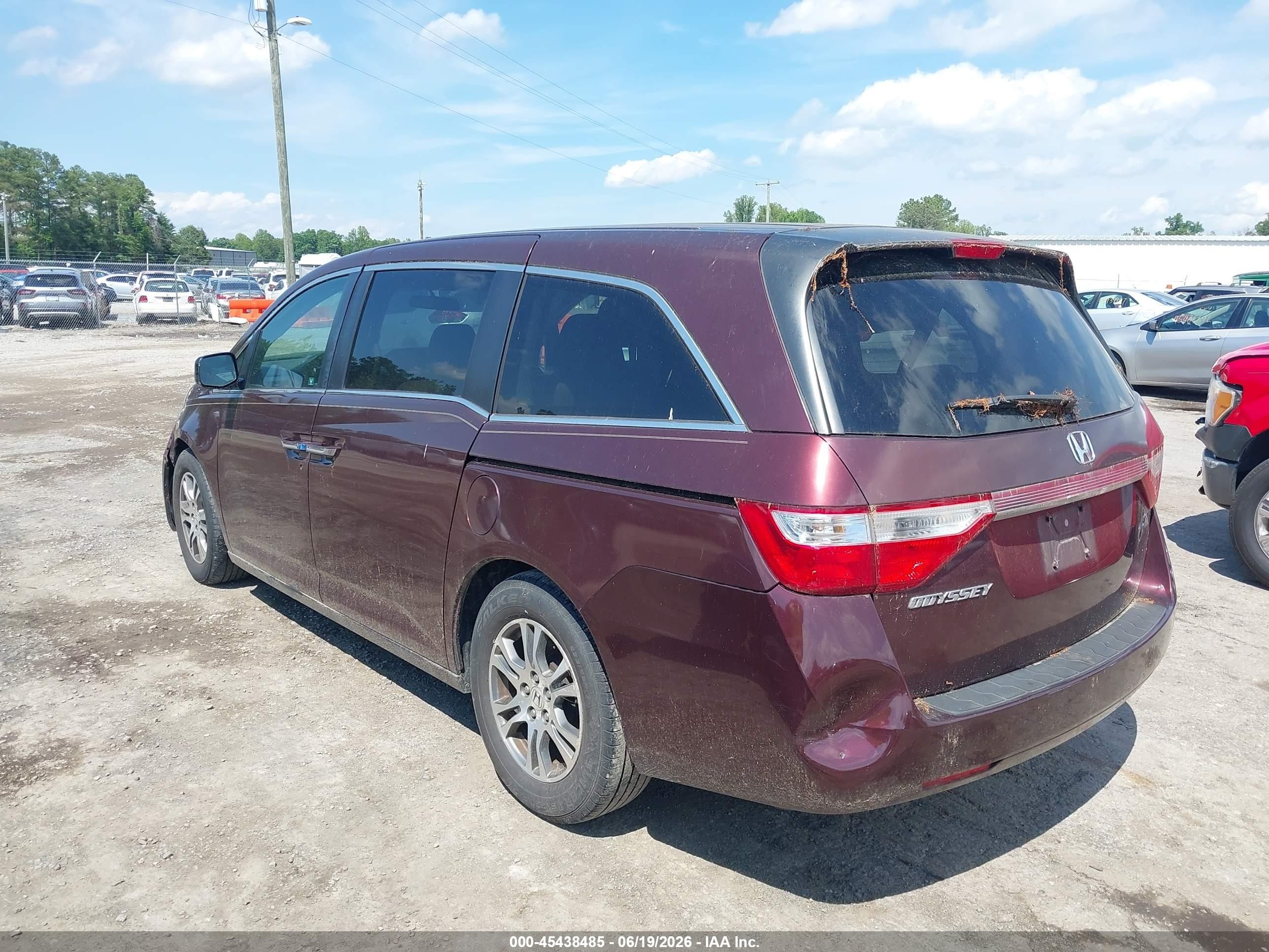 2012 Honda Odyssey Ex Темно-бордовый vin: 5FNRL5H43CB068558