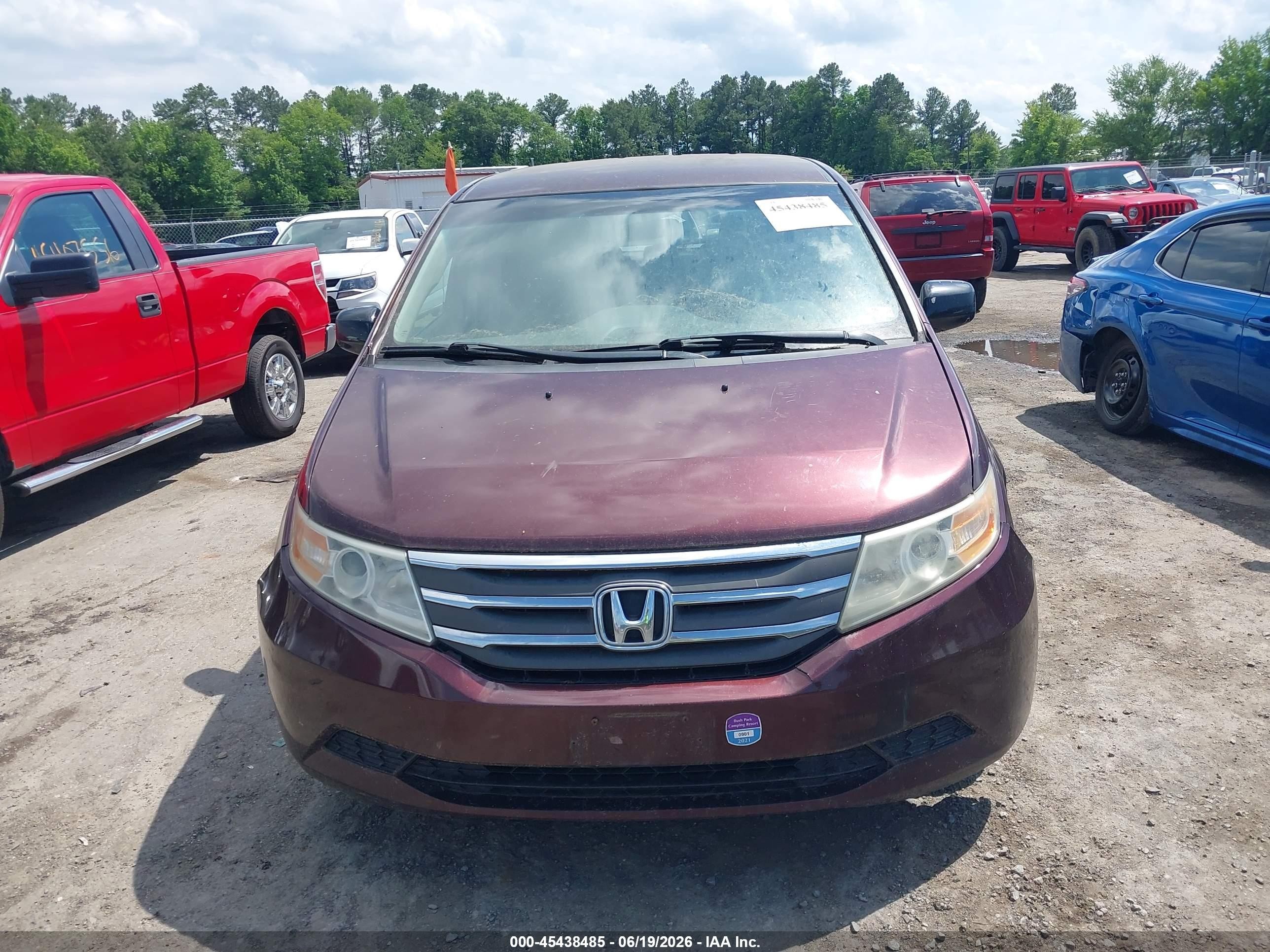 2012 Honda Odyssey Ex Темно-бордовый vin: 5FNRL5H43CB068558