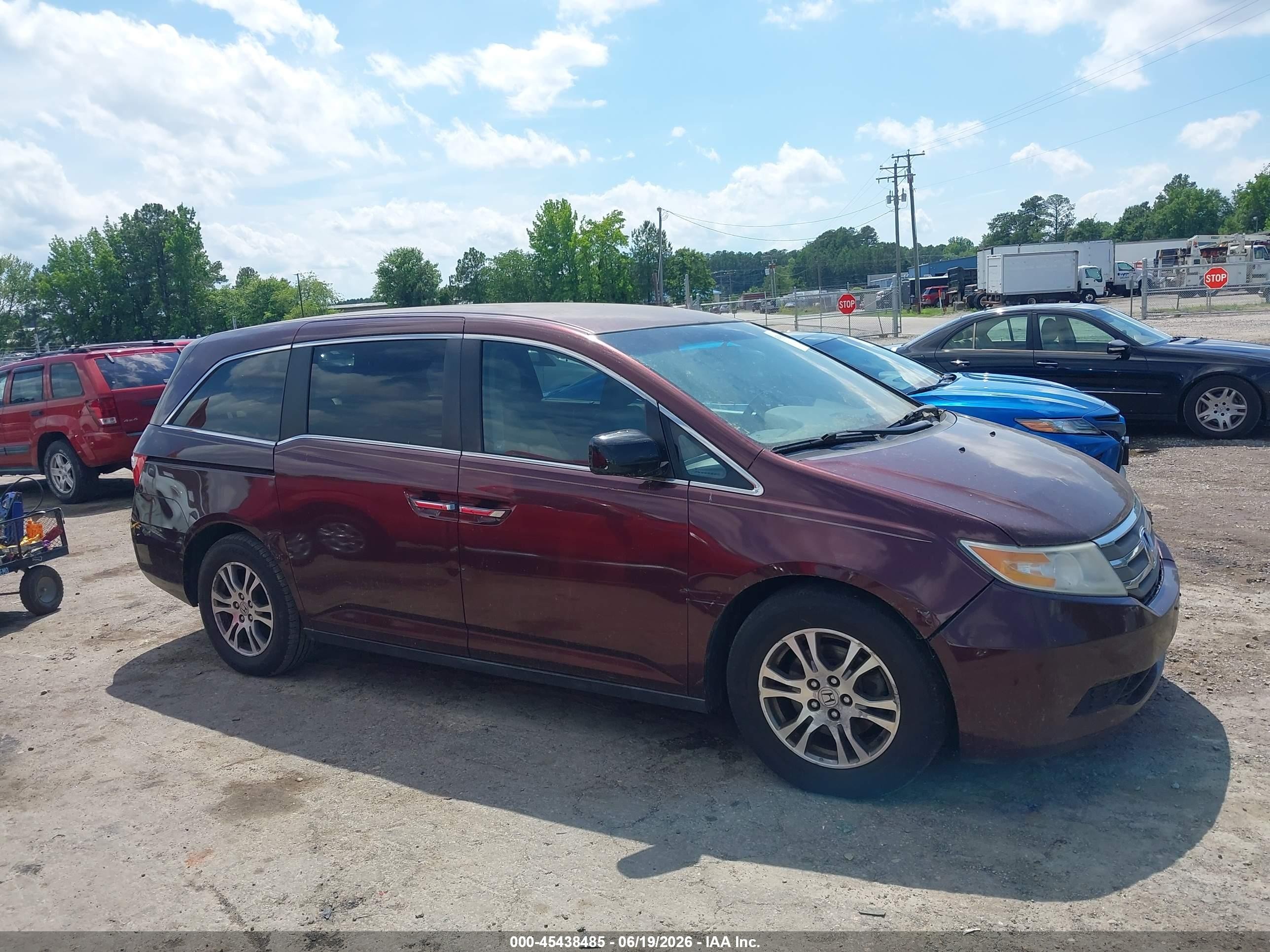 2012 Honda Odyssey Ex Темно-бордовый vin: 5FNRL5H43CB068558