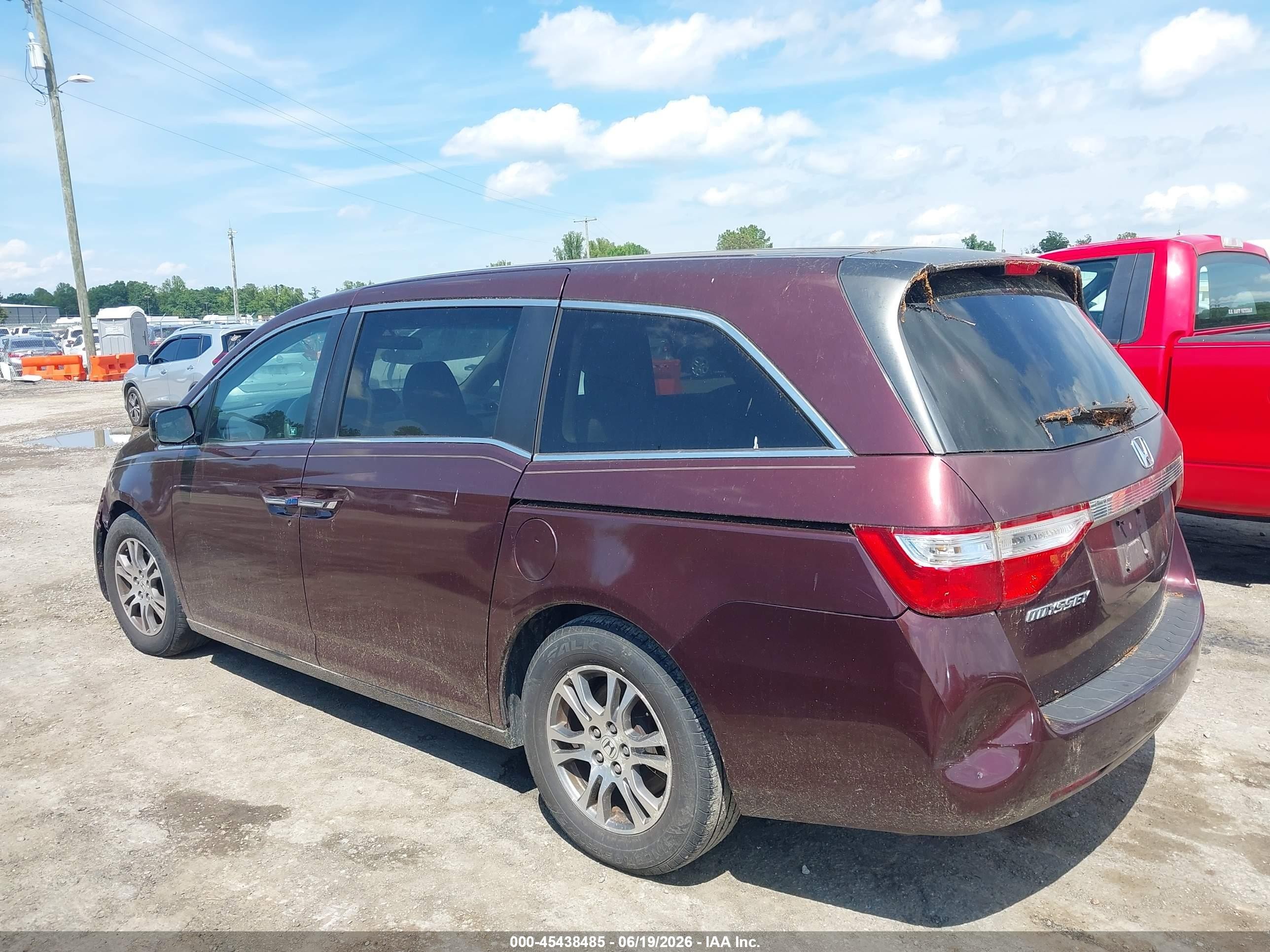 2012 Honda Odyssey Ex Темно-бордовый vin: 5FNRL5H43CB068558