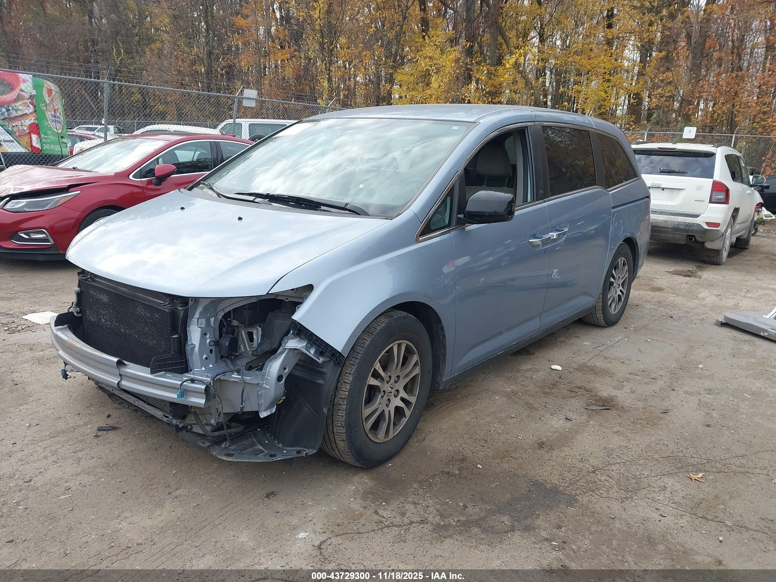 2013 Honda Odyssey Ex Light Blue vin: 5FNRL5H43DB073275