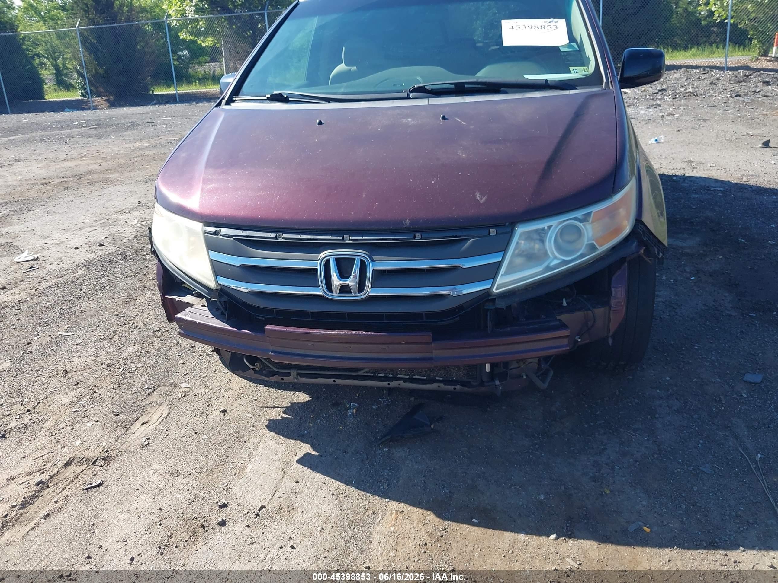 2013 Honda Odyssey Ex Red vin: 5FNRL5H43DB075446