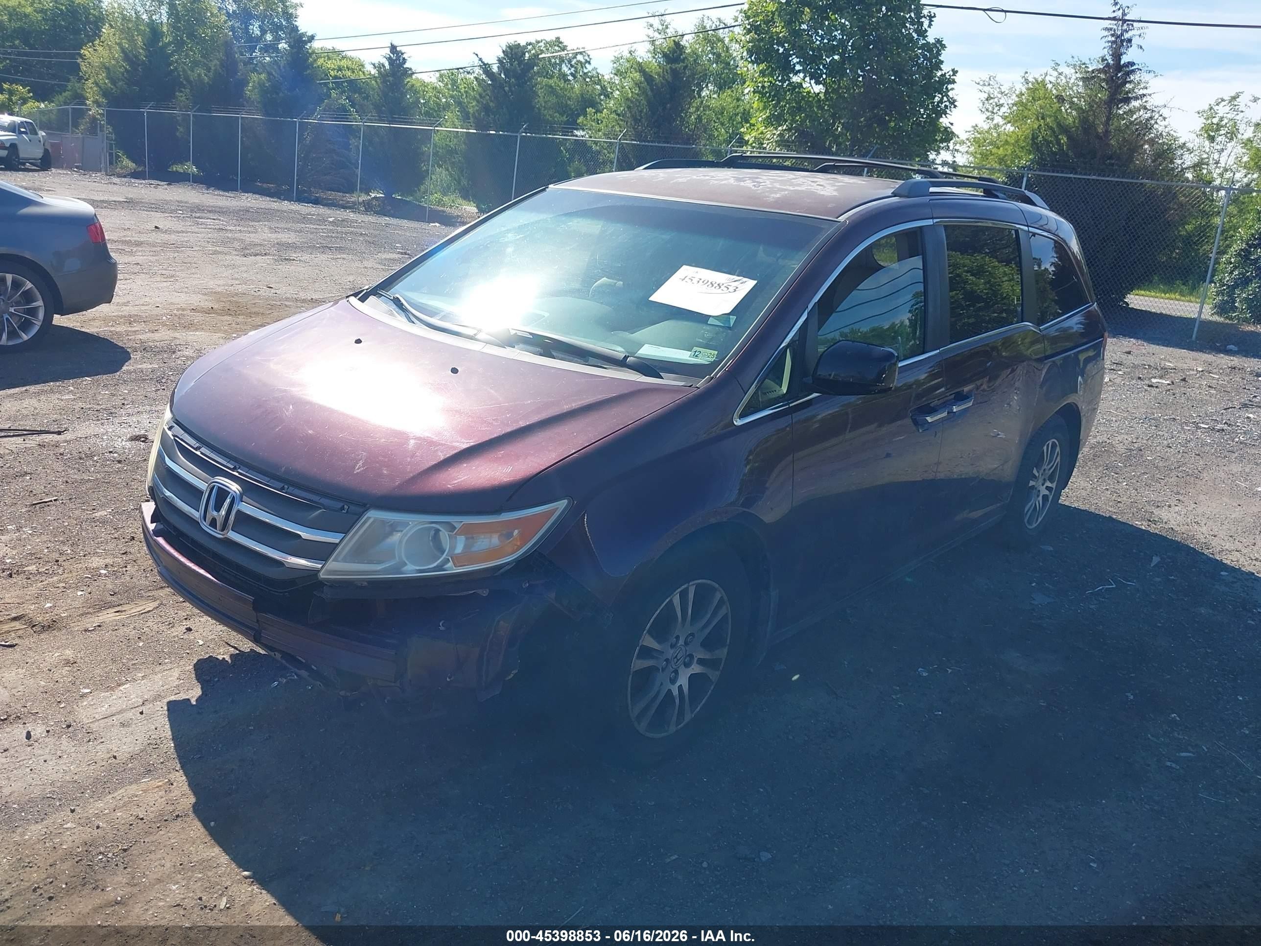 2013 Honda Odyssey Ex Red vin: 5FNRL5H43DB075446