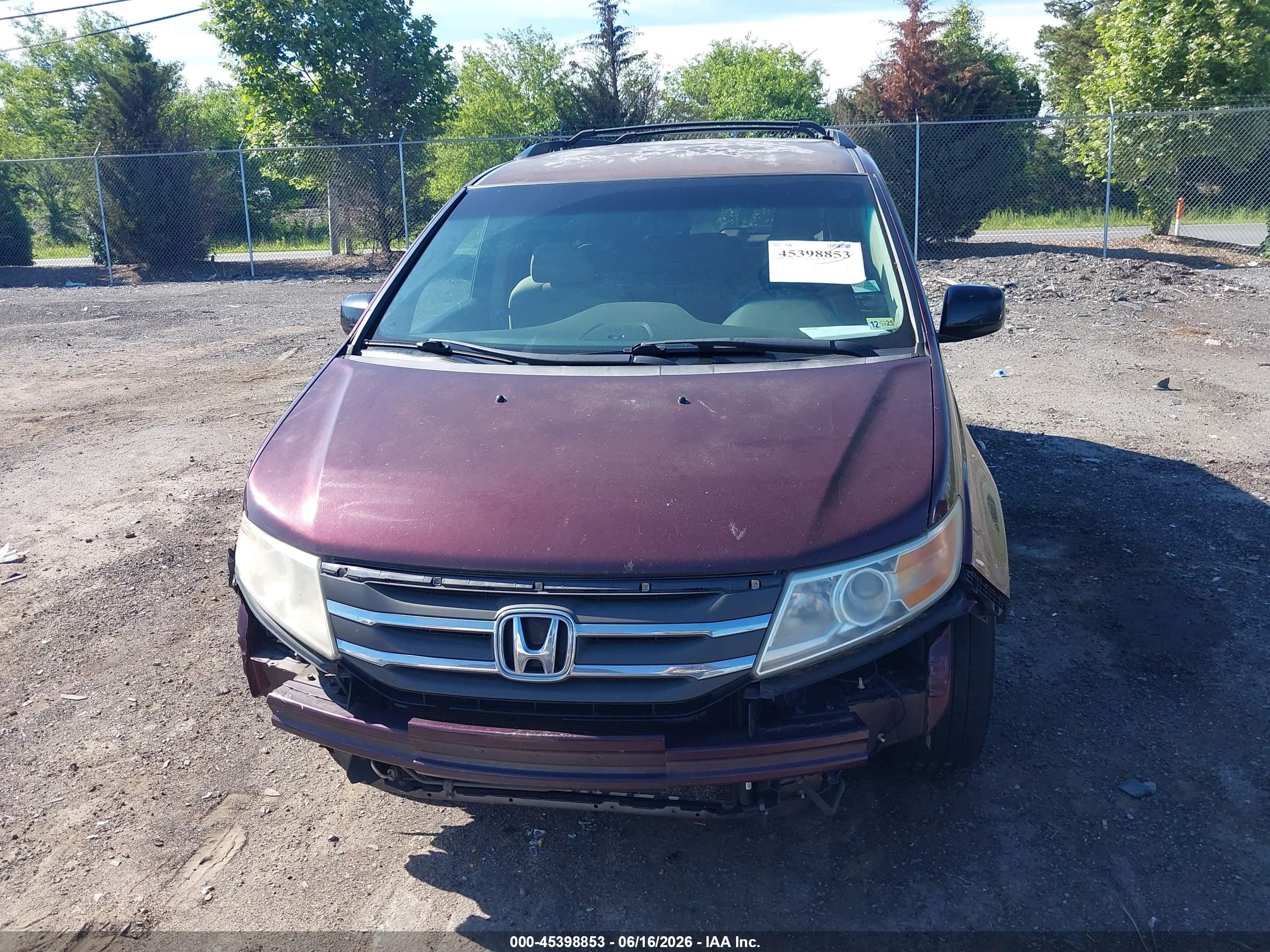 2013 Honda Odyssey Ex Red vin: 5FNRL5H43DB075446