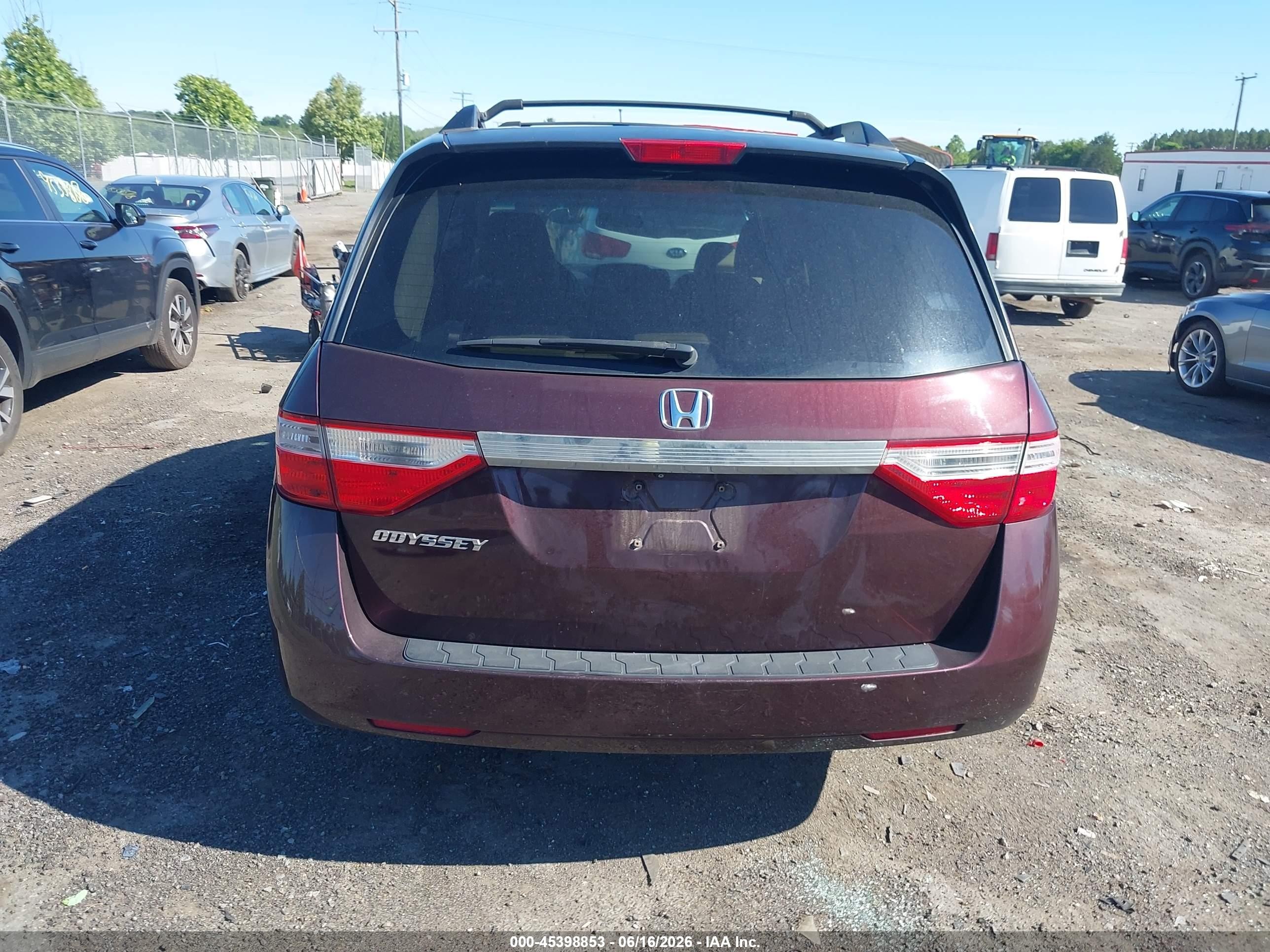 2013 Honda Odyssey Ex Red vin: 5FNRL5H43DB075446