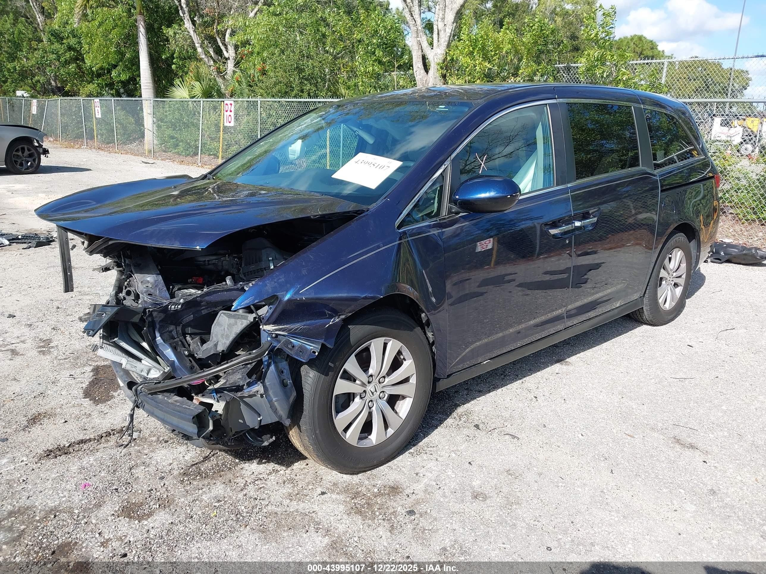 2014 Honda Odyssey Ex Navy vin: 5FNRL5H43EB043517