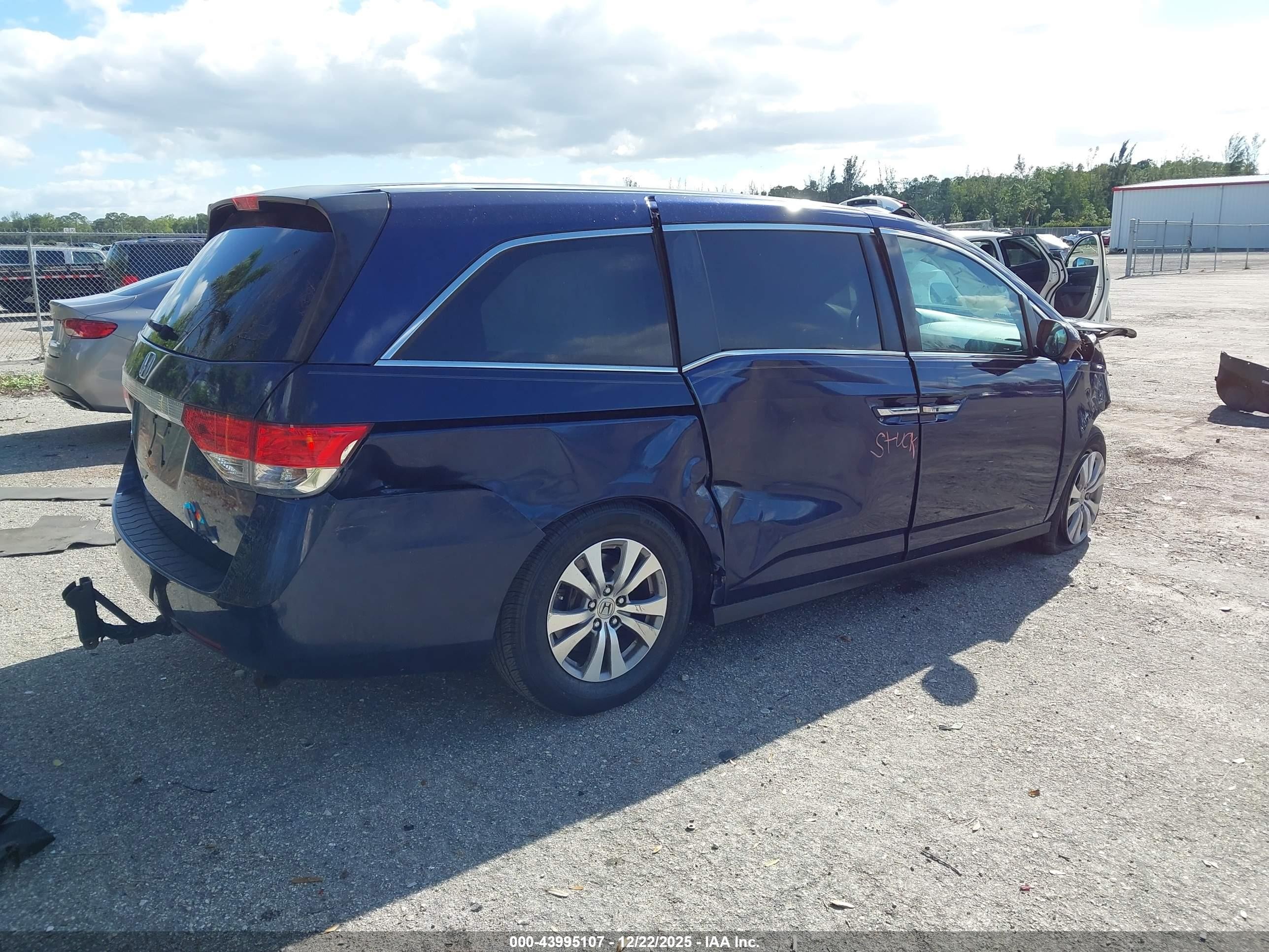 2014 Honda Odyssey Ex Navy vin: 5FNRL5H43EB043517